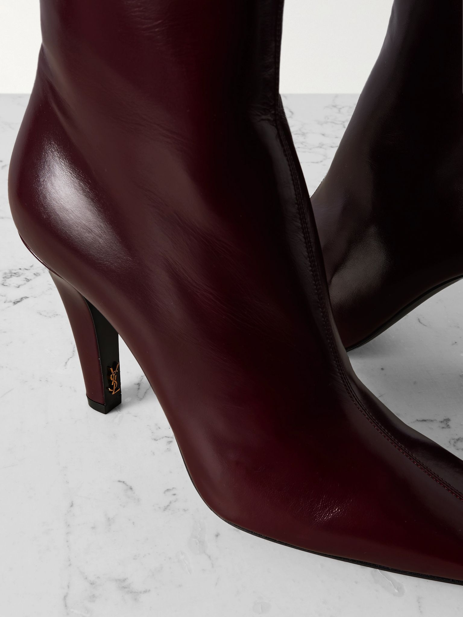Jill patent-leather ankle boots Burgundy - 4