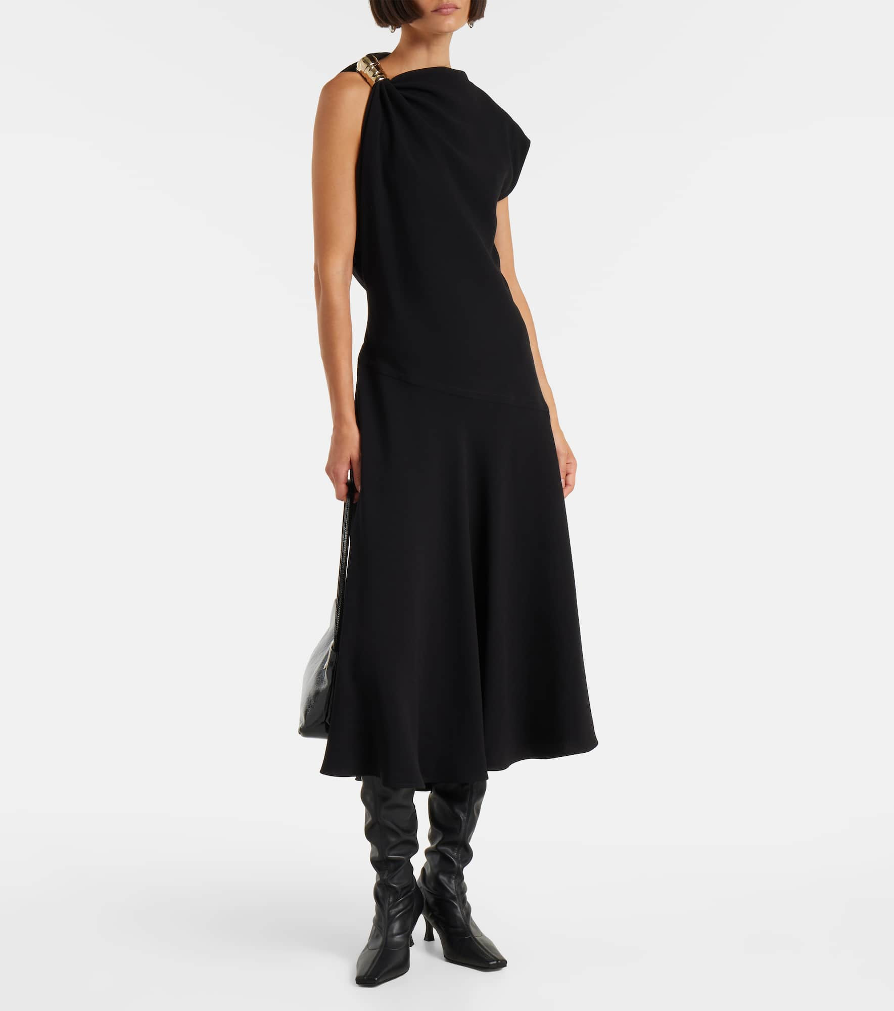 Rue asymmetric crêpe midi dress - 2