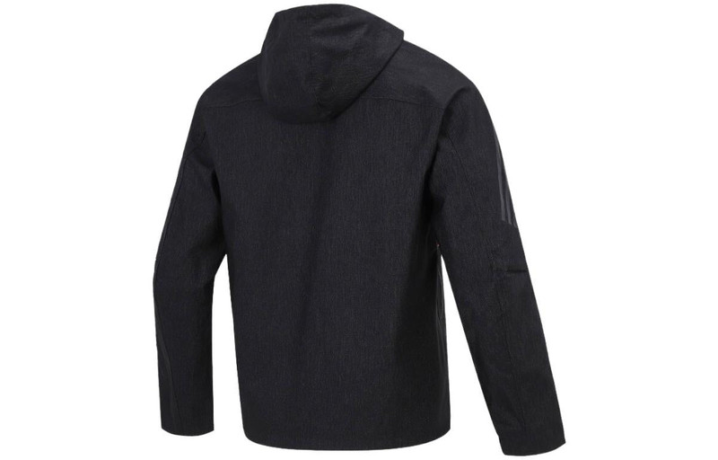 adidas Men's adidas Th Dnm Wvjk Logo Printing Sports Hooded Jacket Black HE9904 outlook