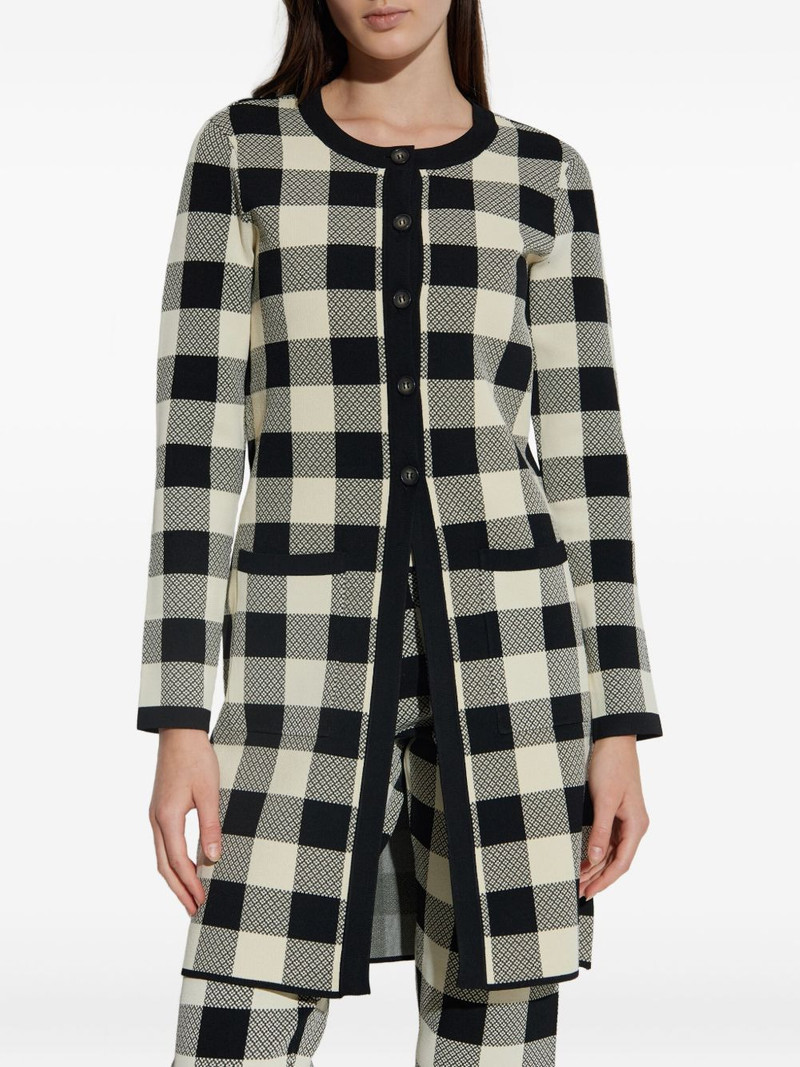gingham check button cardigan 3