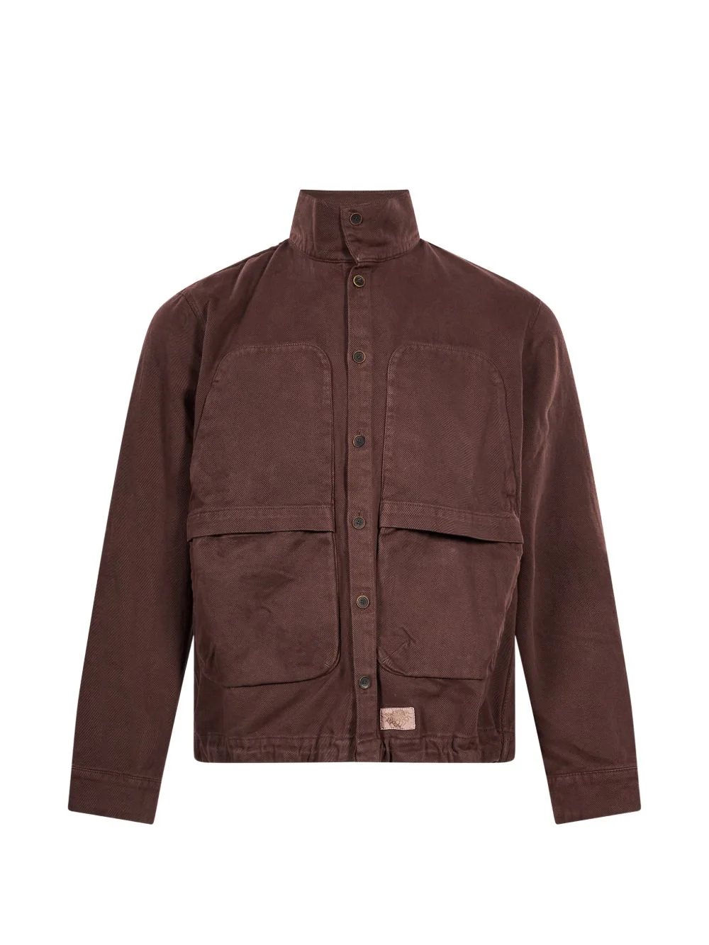 button-up funnel-neck coat - 1