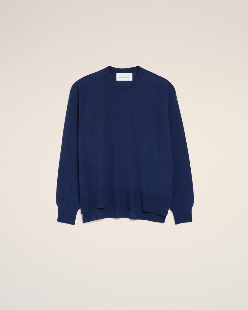 BLEU THIN WOOL CREWNECK AMI DE COEUR SWEATER 1