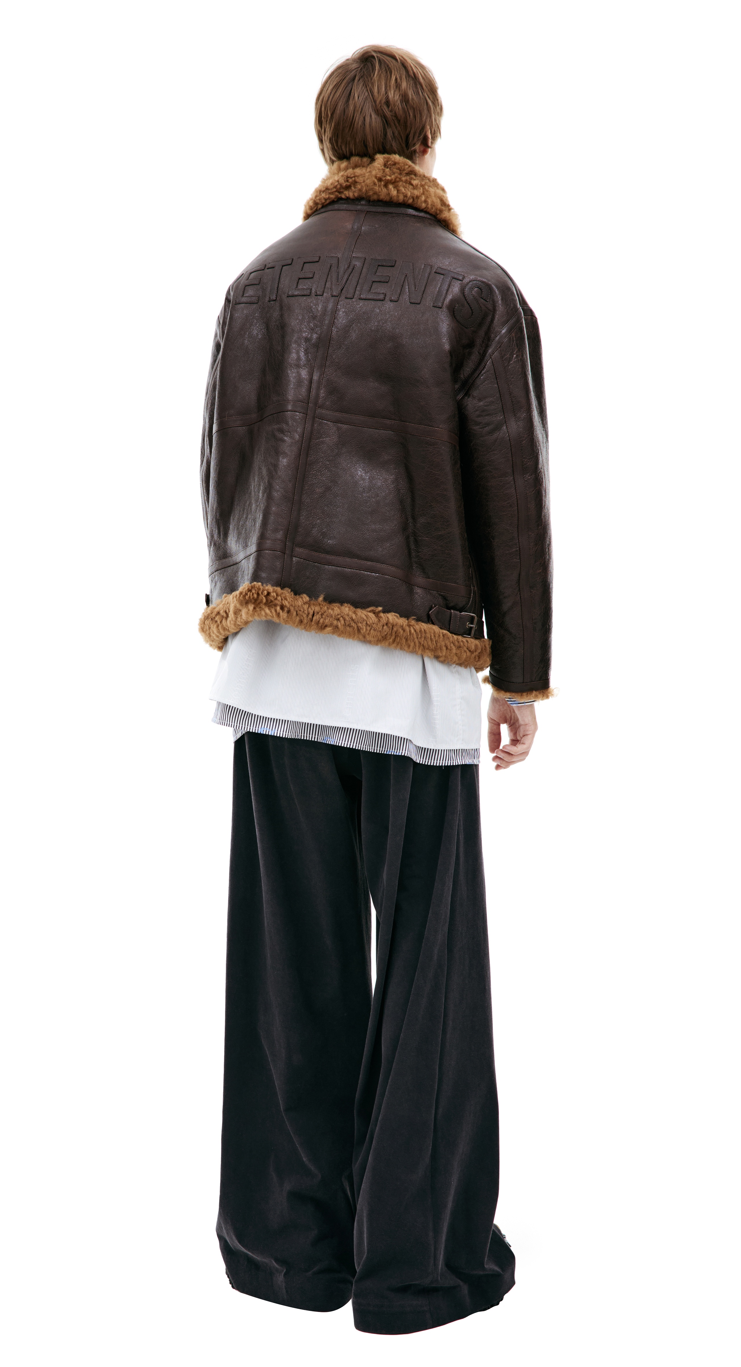 LEATHER AVIATOR JACKET - 4