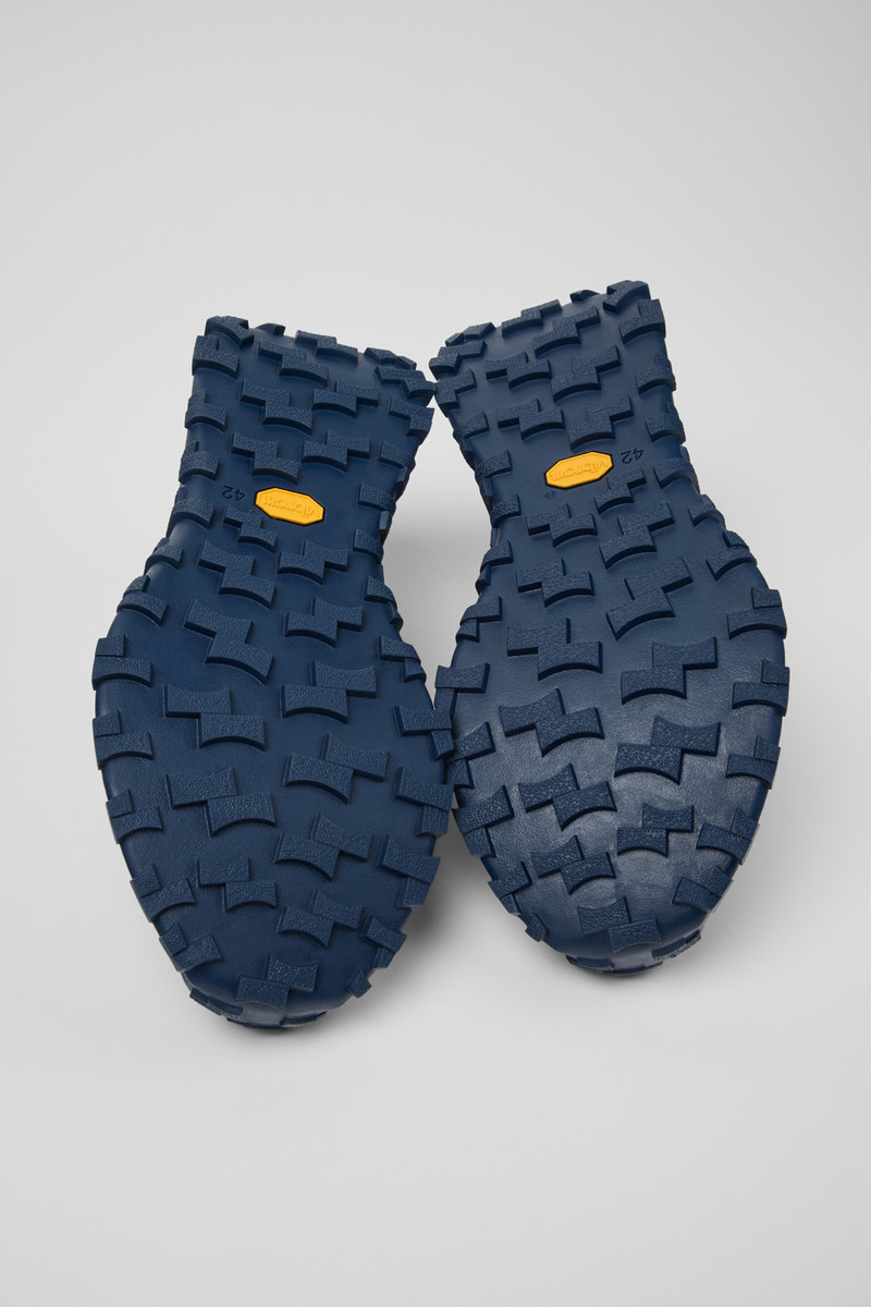 Blue Textile and Nubuck Sneakers for Men. 5