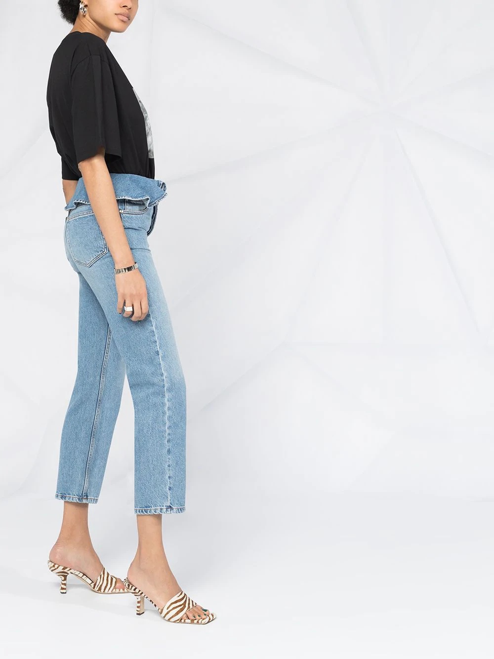 ruffled waist jeans - 4