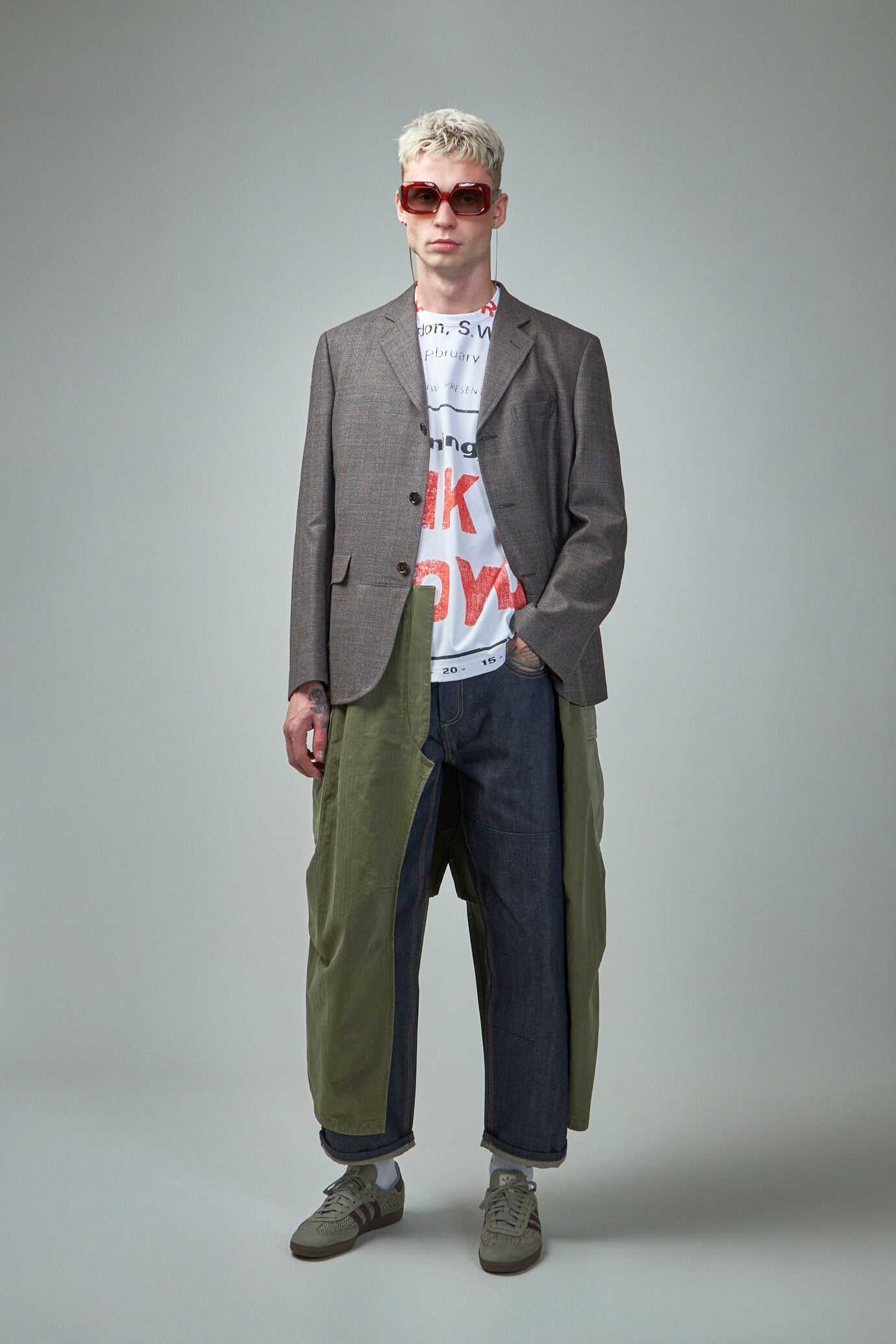 Junya Watanabe MAN Men's Wool Check Coat | labelsfashion