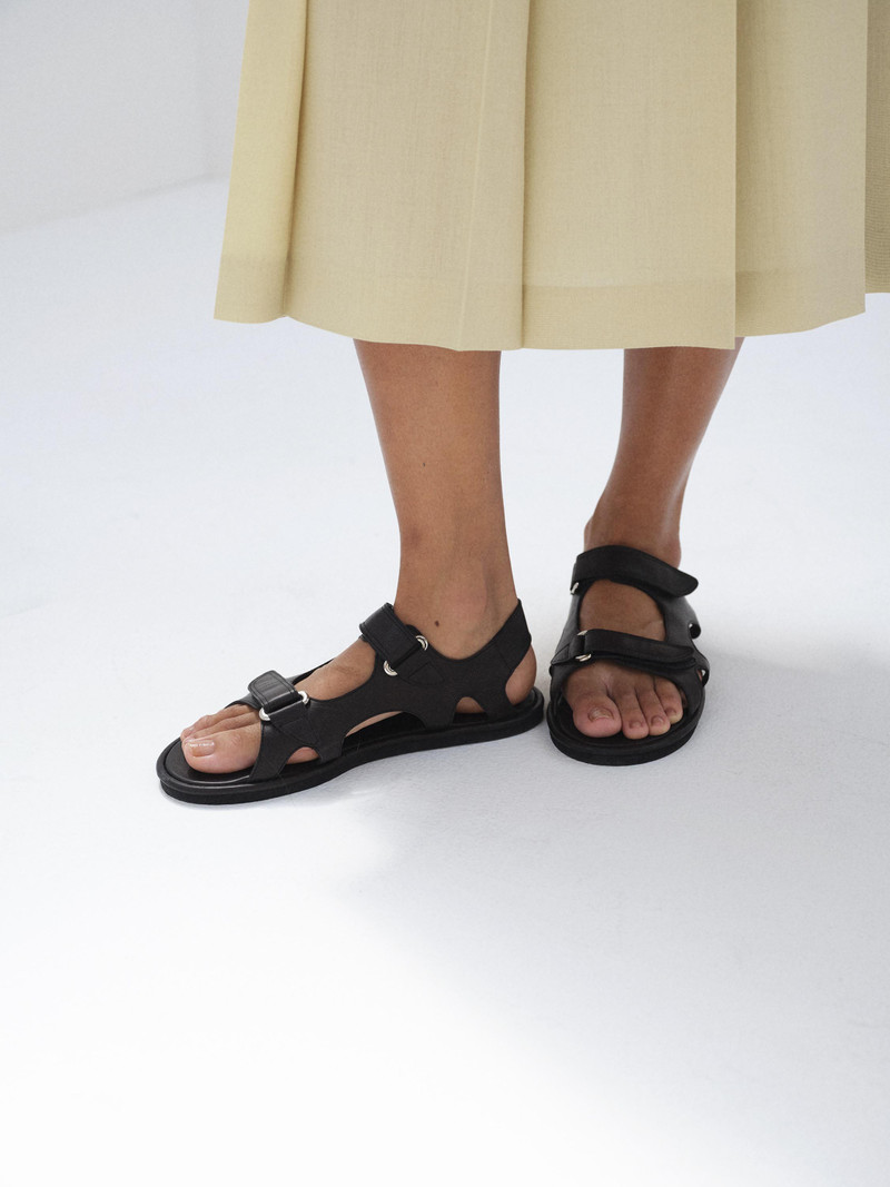 SOFT LEATHER DOUBLE STRAP SANDALS 3