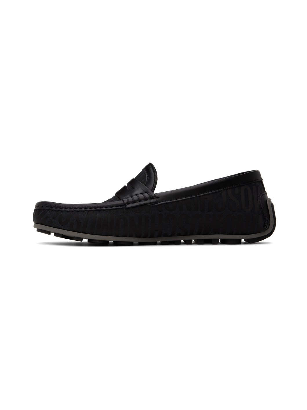 Black Allover Logo Driving Loafers - 3