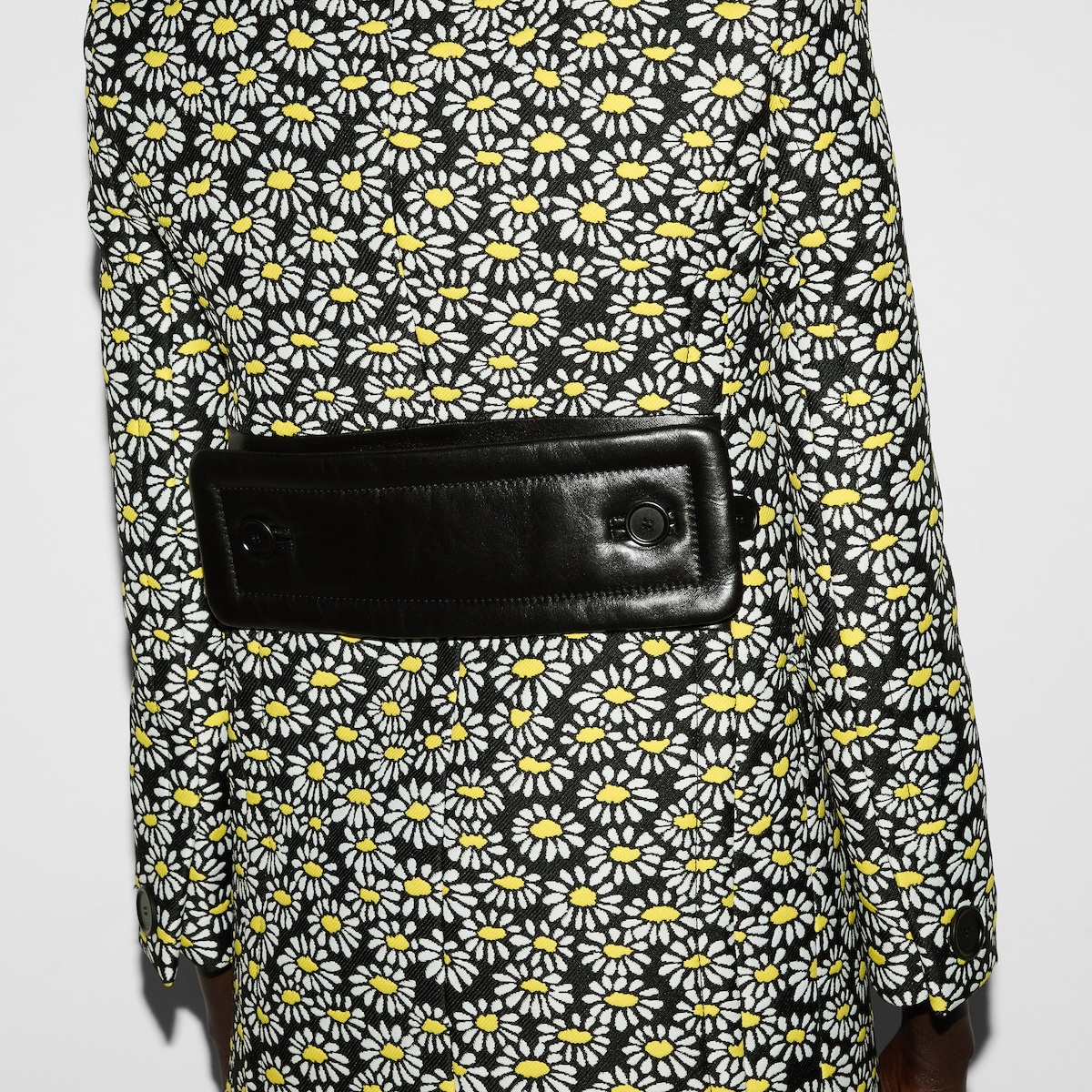 Floral crêpe double-breasted coat - 6