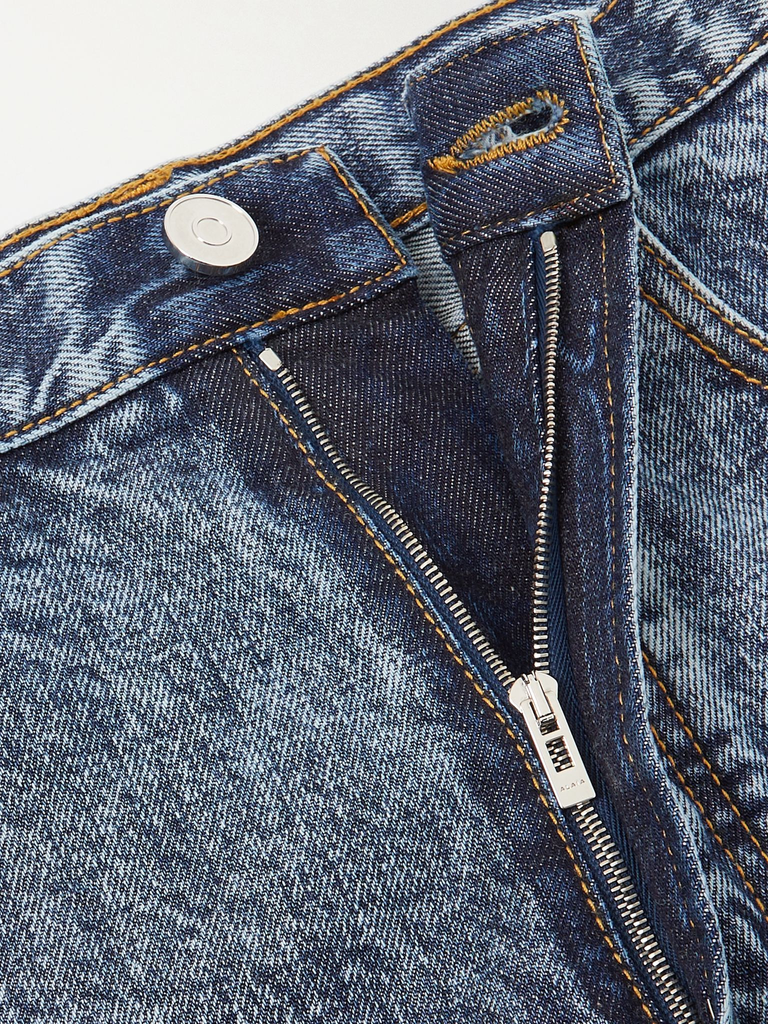 Acid-wash high-rise barrel-leg jeans Blue - 5