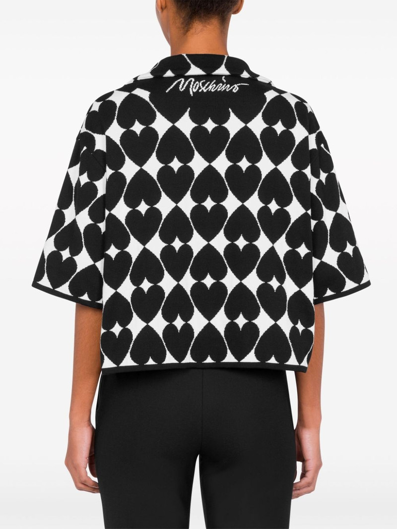 heart-motif knitted cotton shirt 3