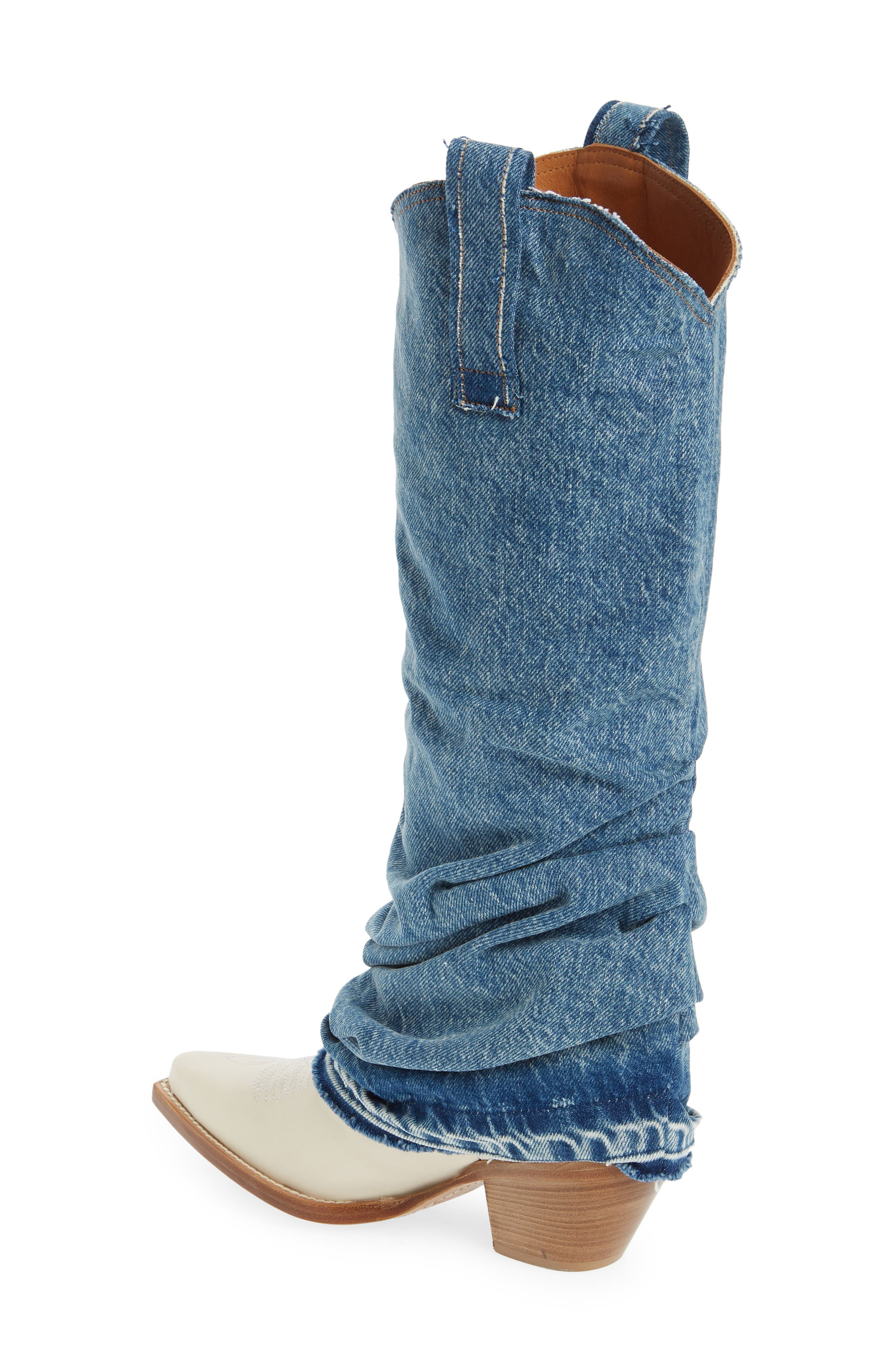 Denim Sleeve Western Boot - 2
