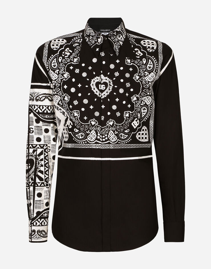 Cotton Martini-fit shirt with bandanna print - 4