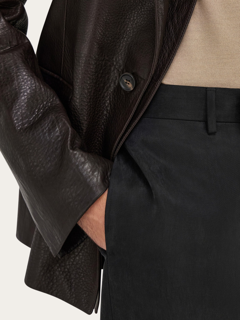 Grainy leather blazer 5