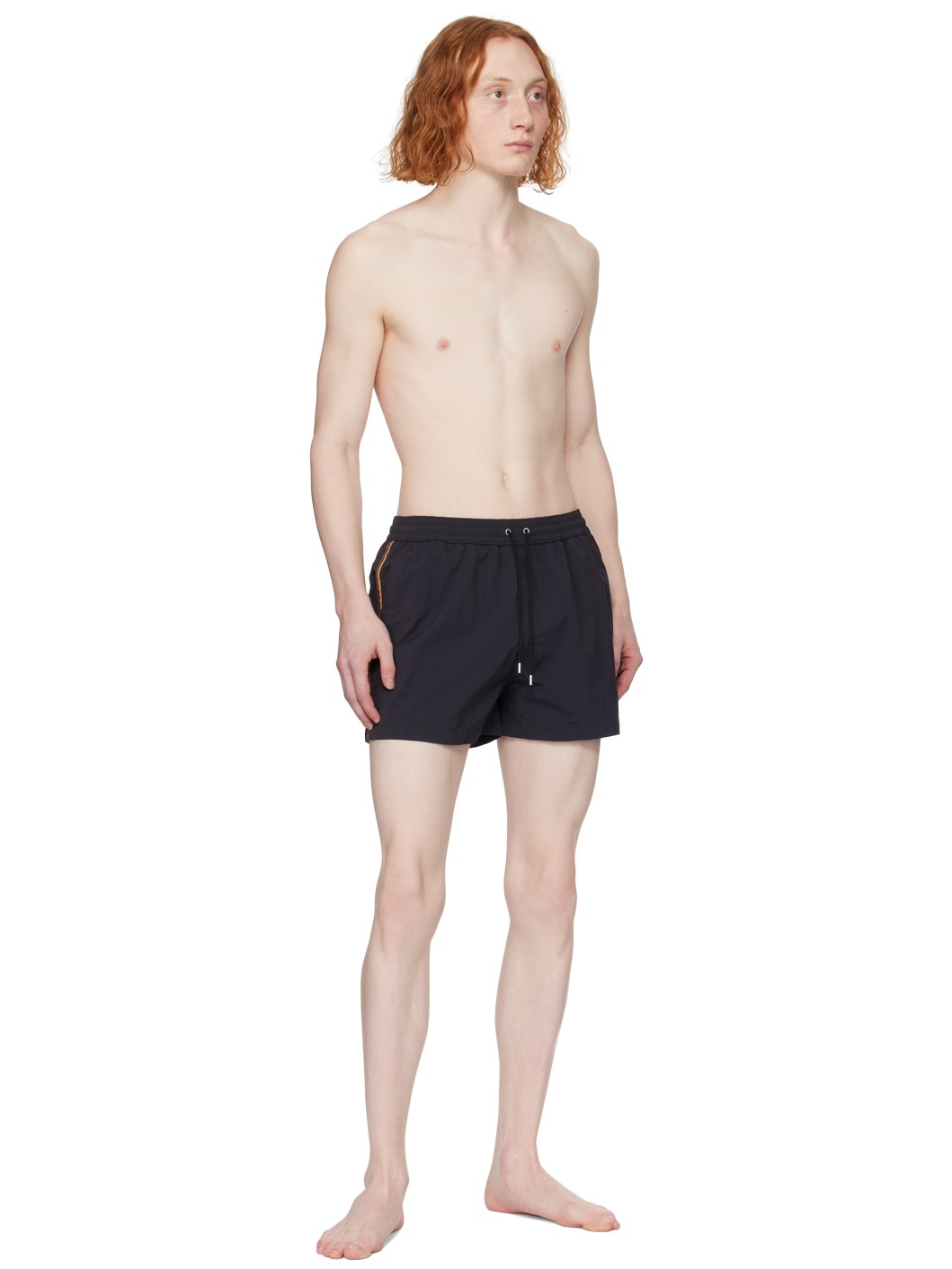 Black Artist Stripe Swim Shorts - 4