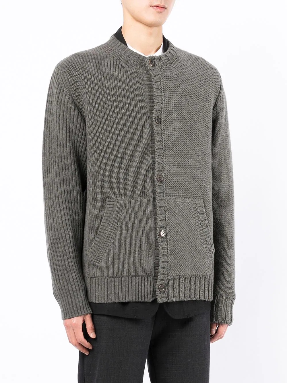 round-neck knitted cardigan - 3