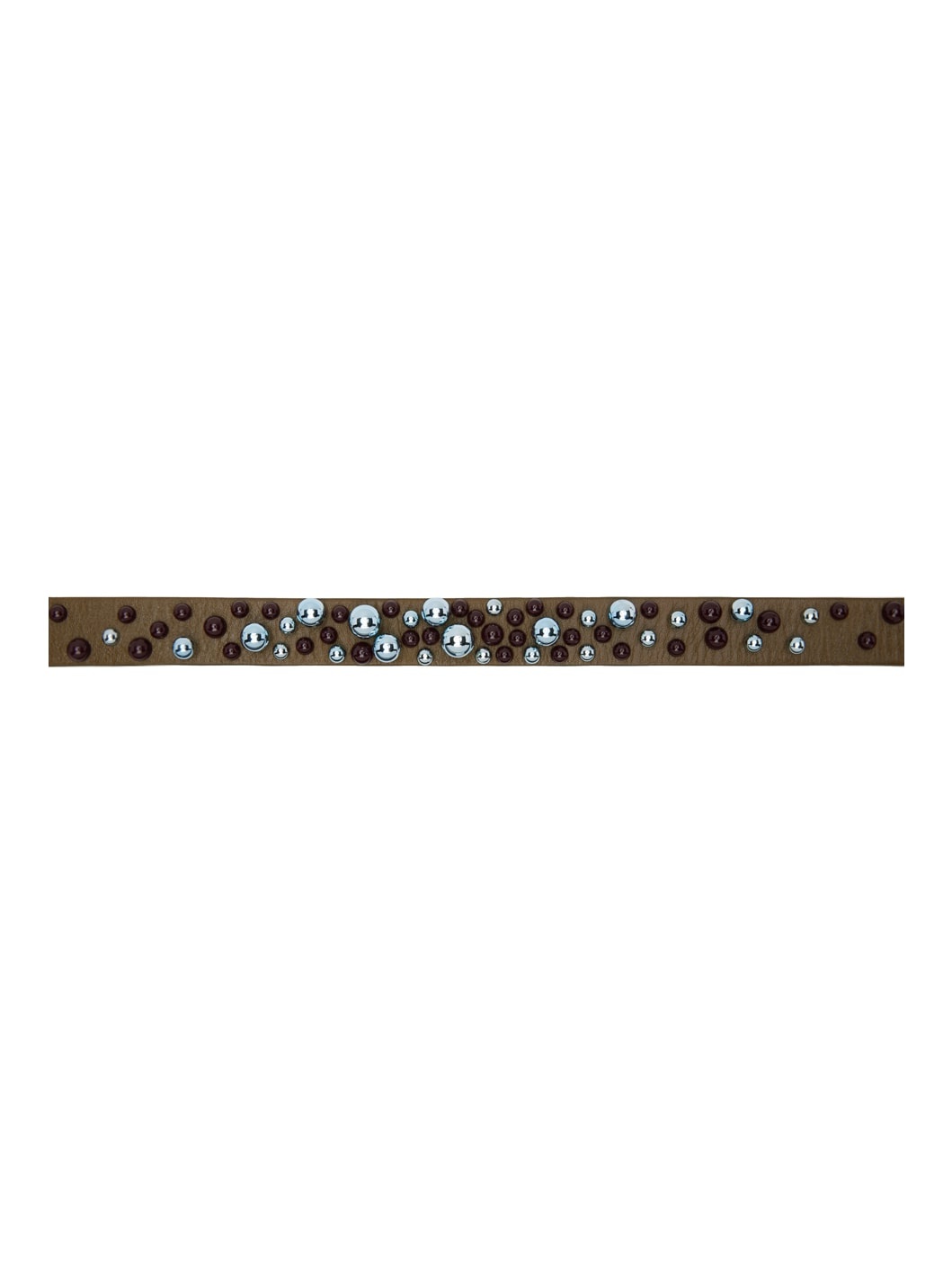 Khaki Studded Leather Belt - 2