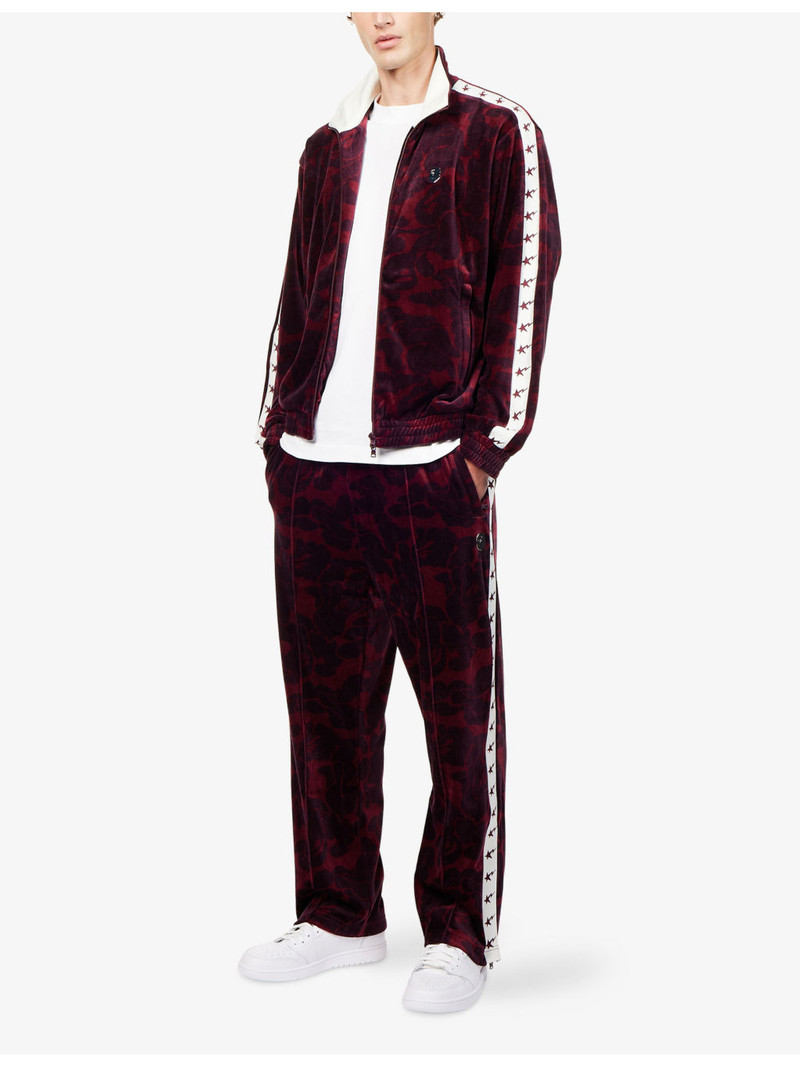 A BATHING APE® Metal-Logo Jacquard Velour Jogging Bottoms outlook
