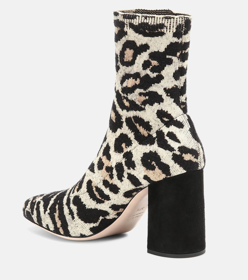 Miu Miu Leopard-print jacquard ankle boots outlook