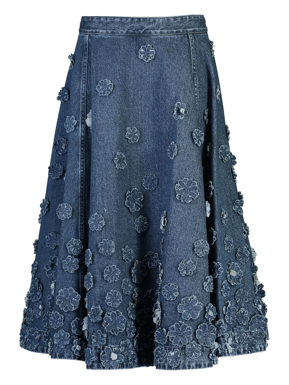 floral denim midi skirt - 1
