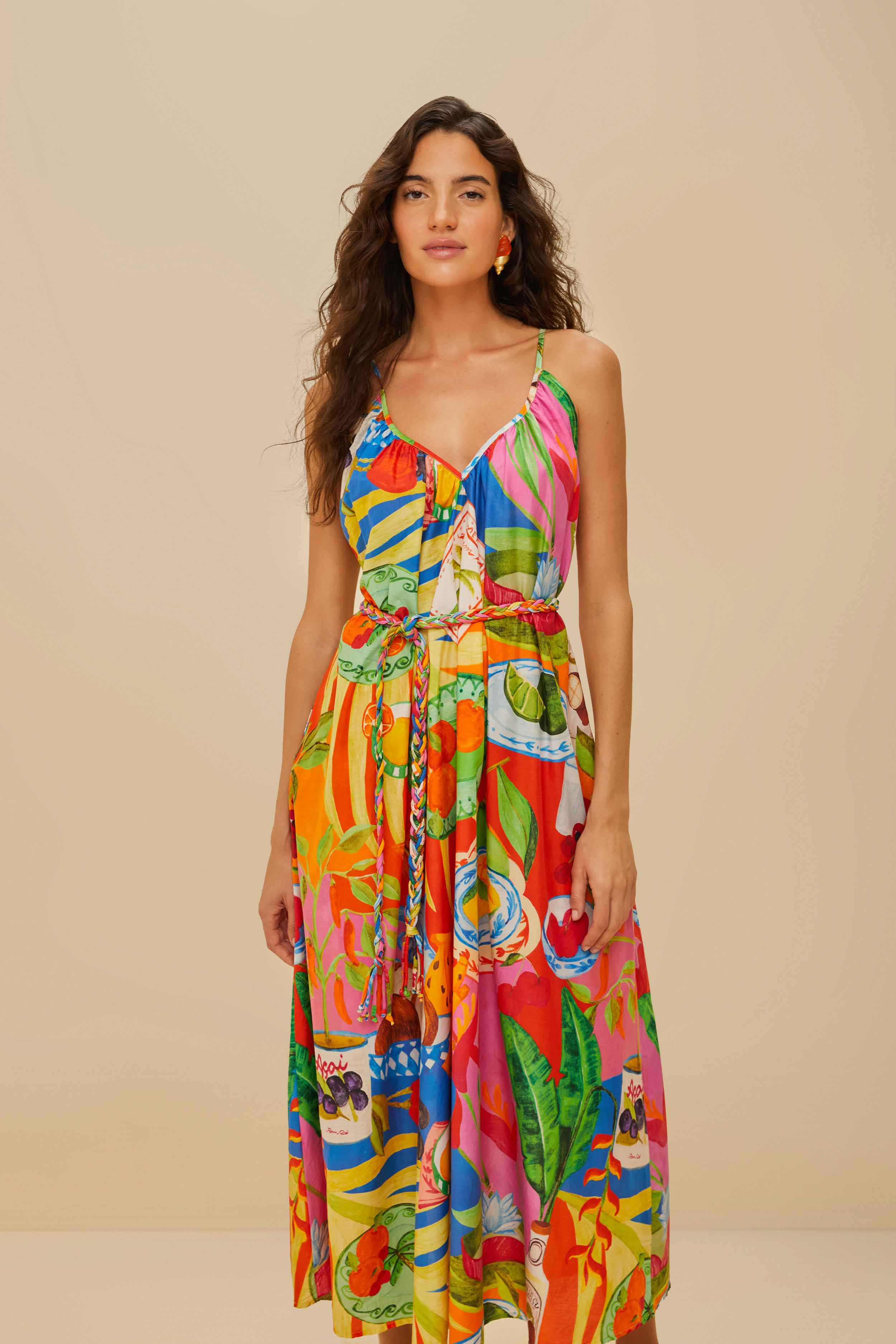 Multicolor Summer Picnic Midi Dress - 2