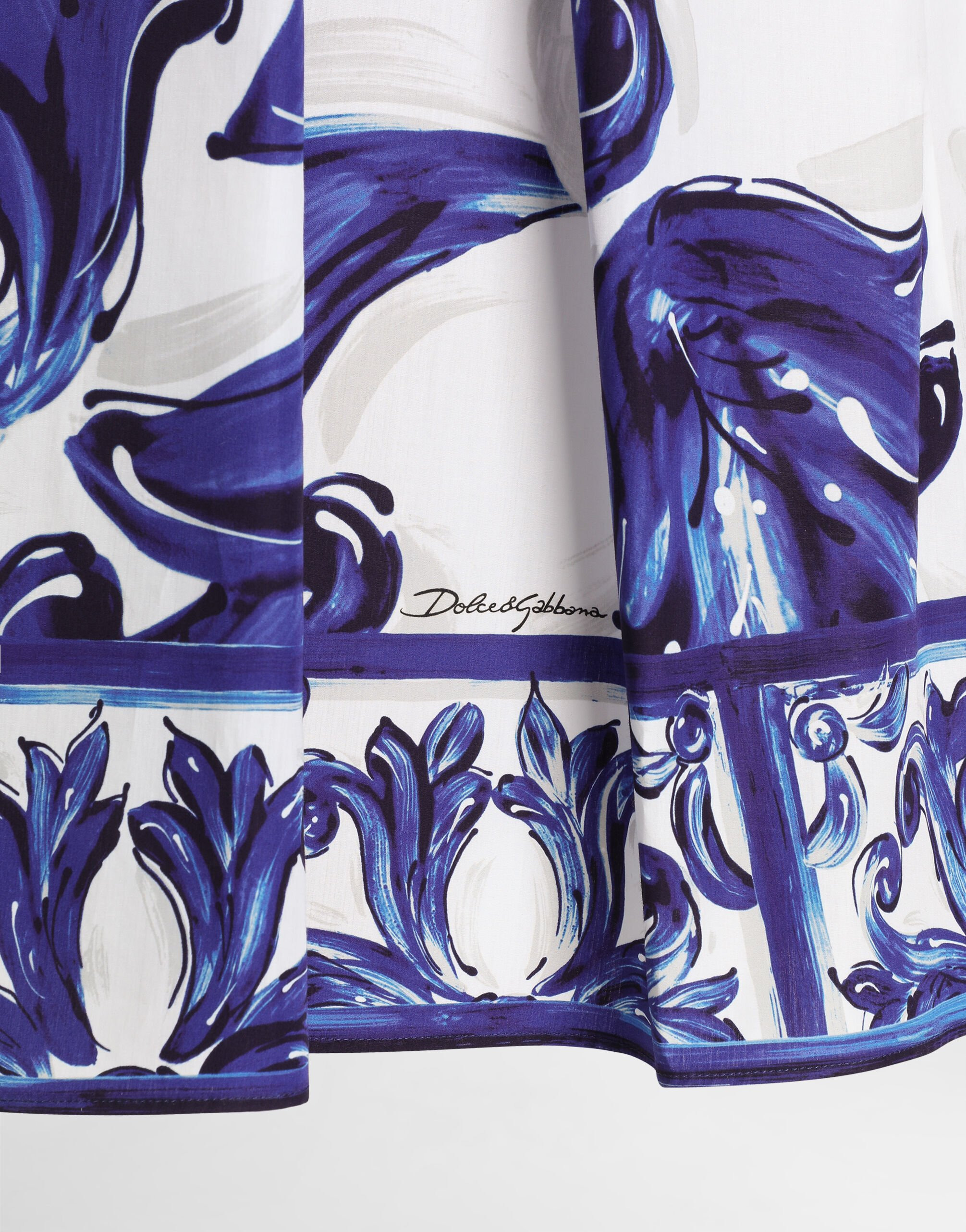 Majolica-print short poplin dress - 4