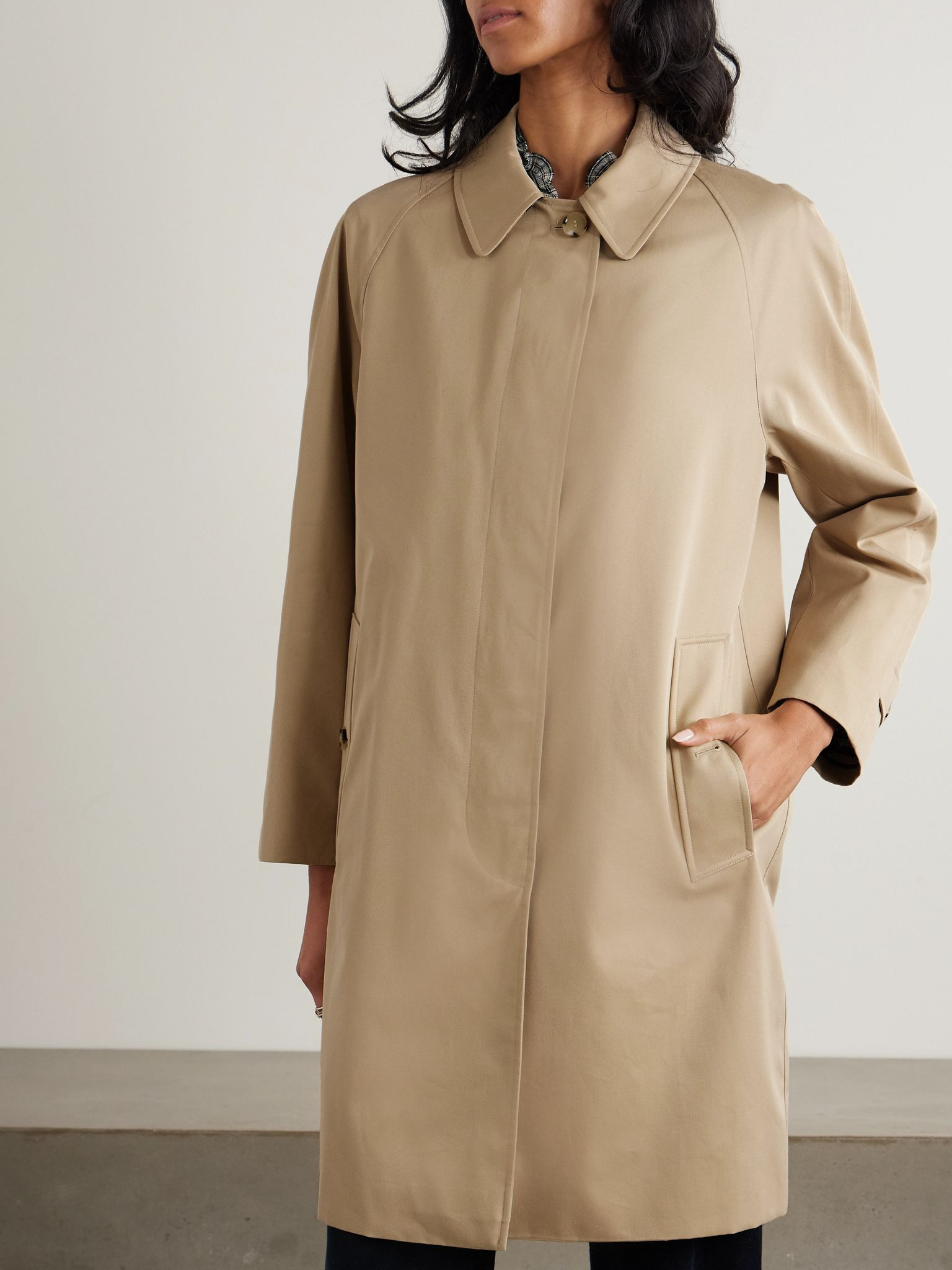 Camden organic cotton-gabardine coat Neutral - 3