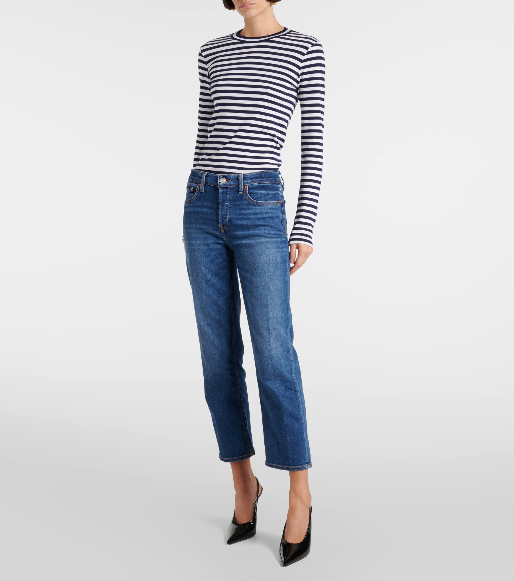 Stove Pipe mid-rise straight jeans - 7