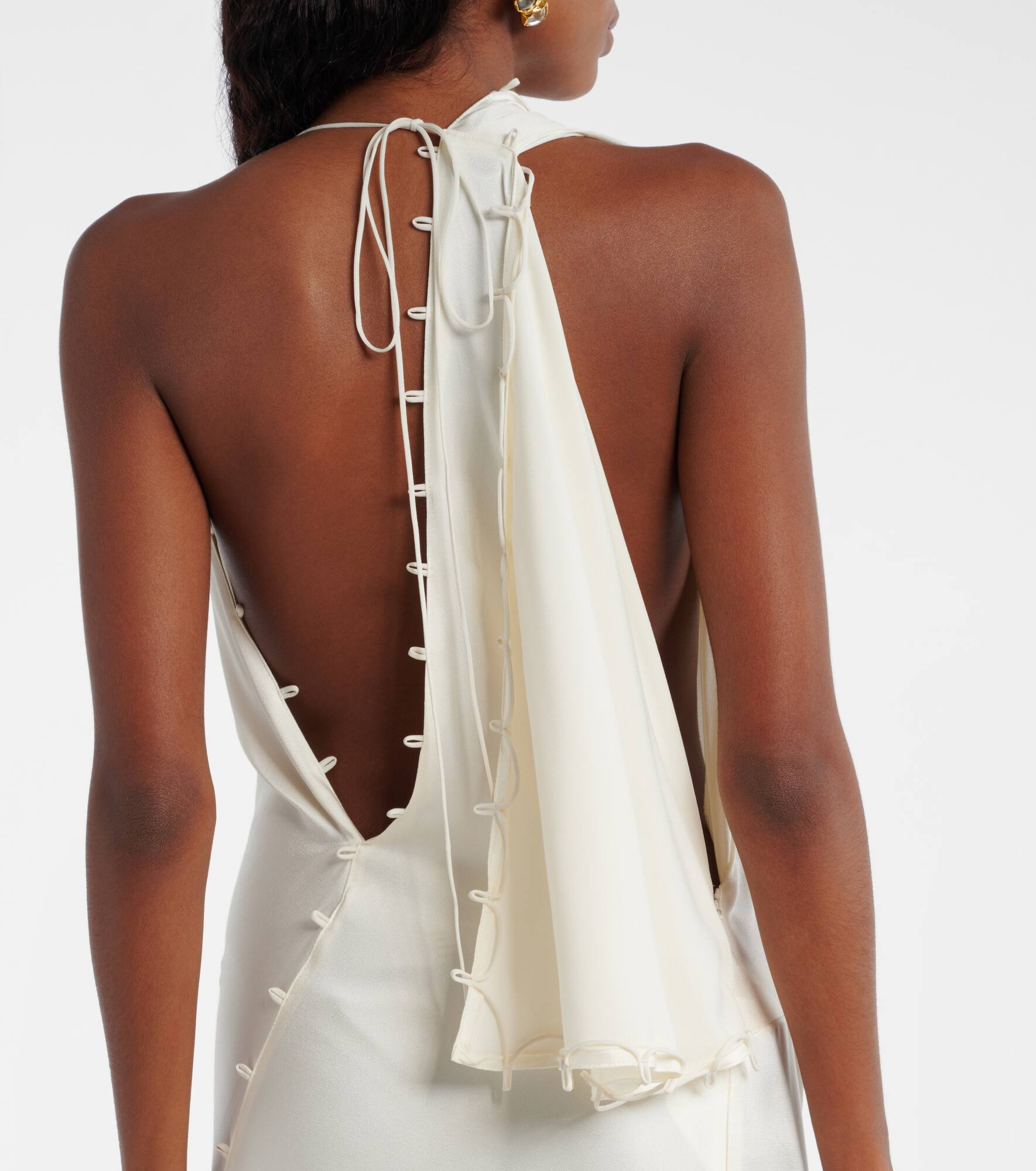 Draped crêpe satin gown - 6