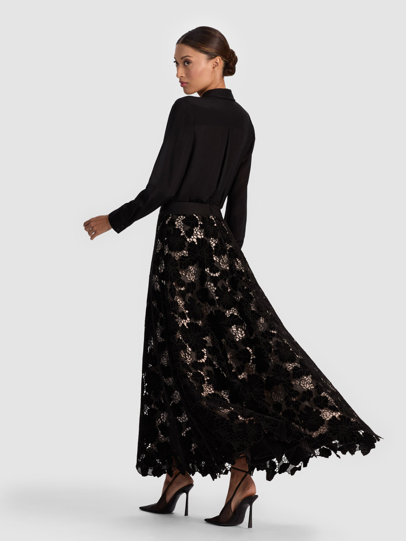 Alice + Olivia LORENA LACE MAXI SKIRT outlook