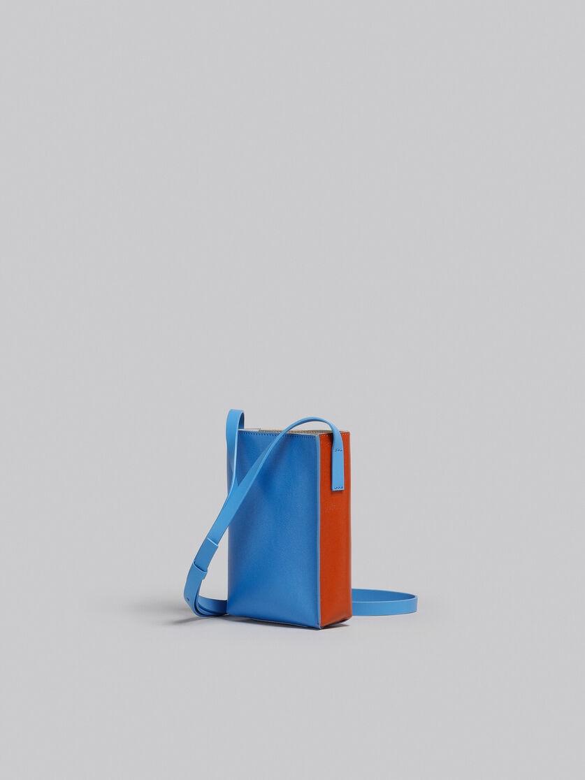 MUSEO SOFT SMALL BAG IN BROWN AND BLUE LEATHER - 3
