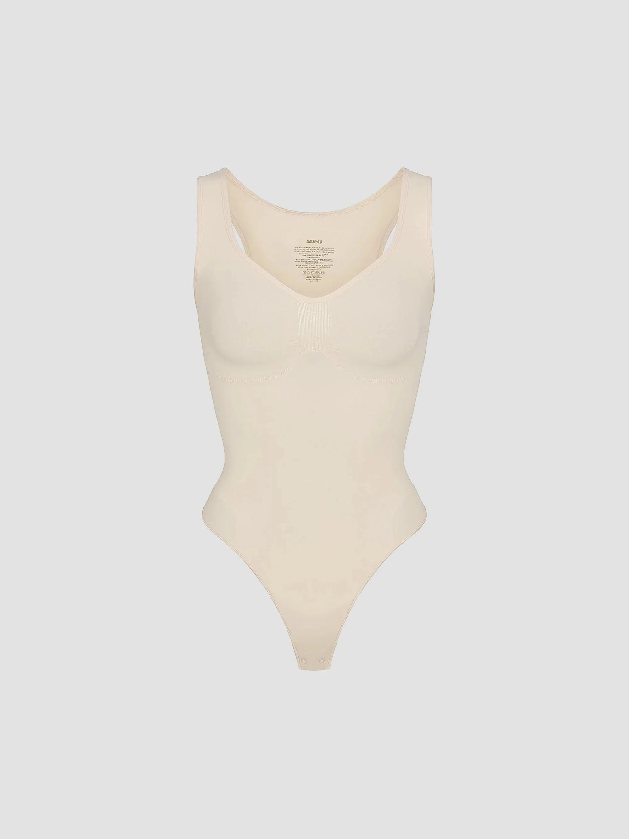 Women's Seamless Sculpt Scoopneck Thong Bodysuit - Sand - 1