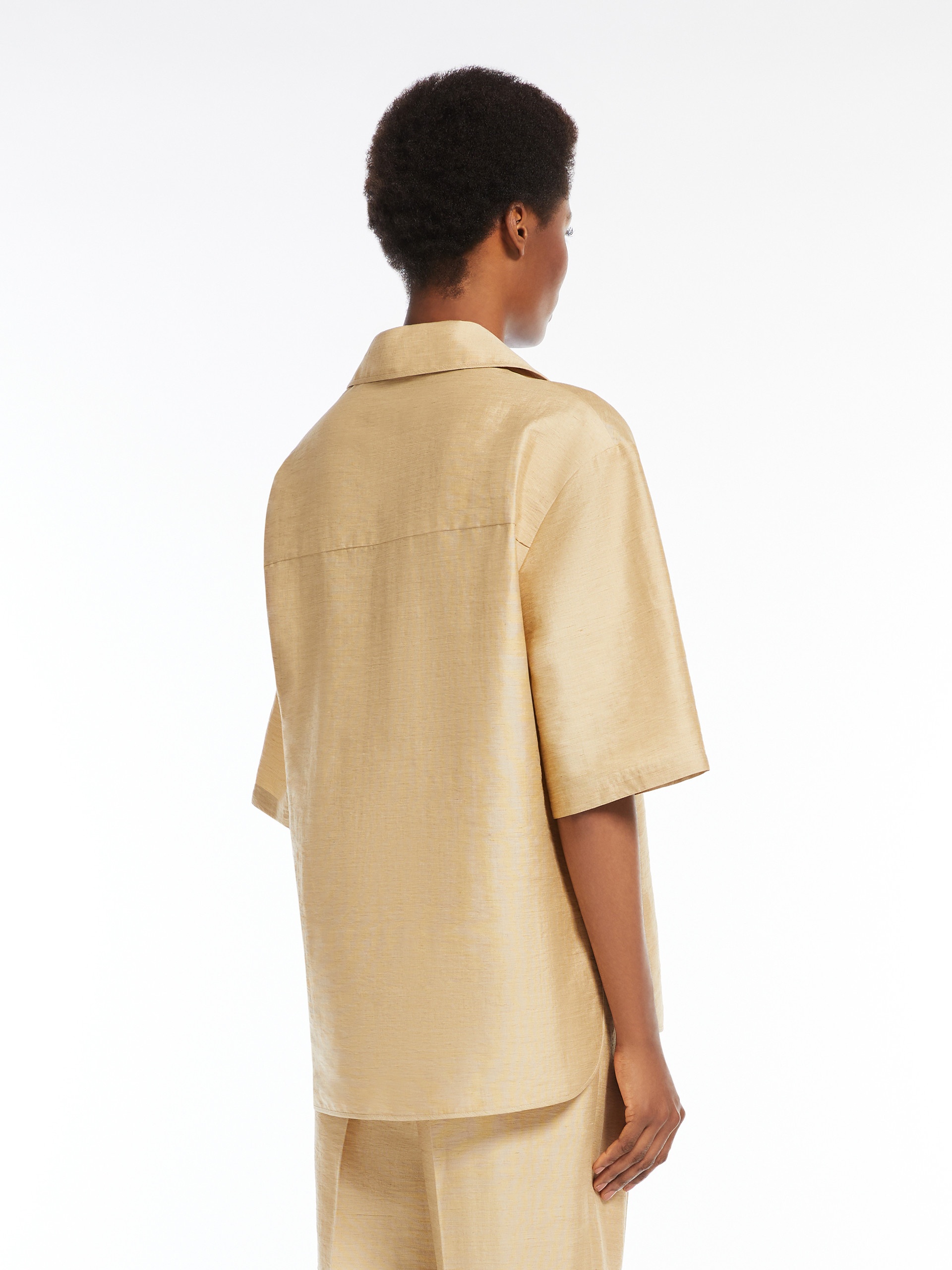 OSIRIDE Linen and silk canvas polo sweater - 4