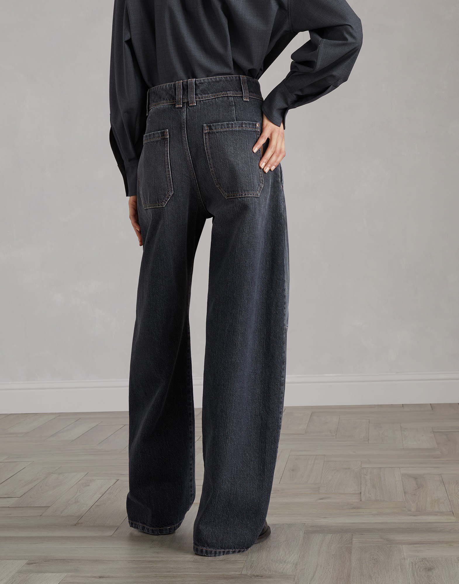 Authentic denim soft curved trousers - 2