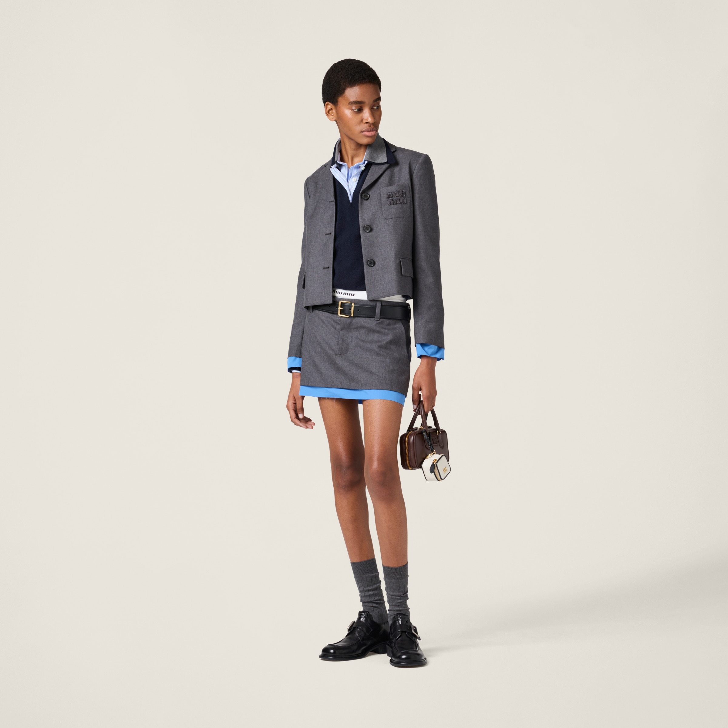 Gabardine miniskirt - 2