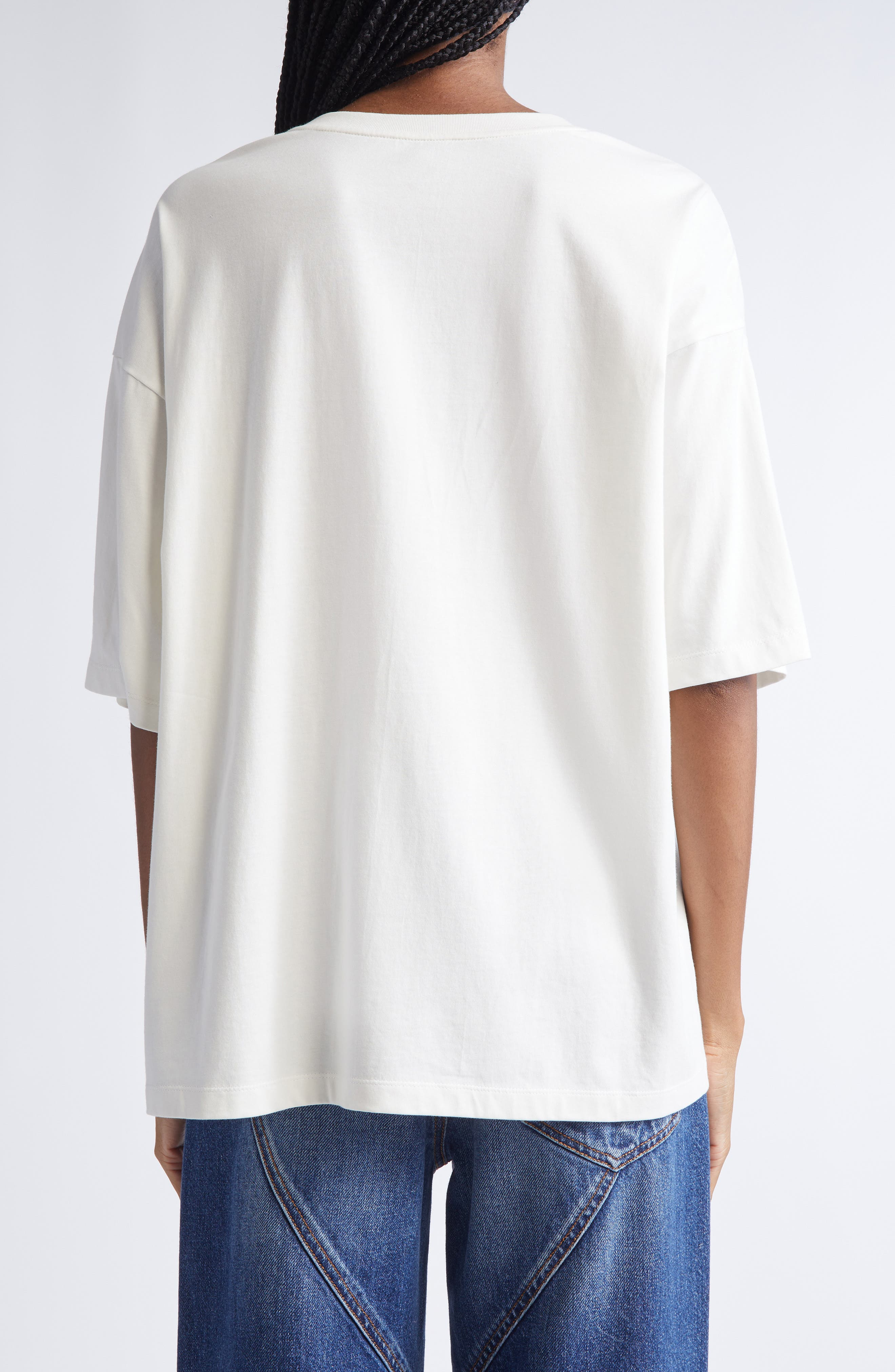 Area Crystal Cluster Flower T-Shirt in White at Nordstrom - 3