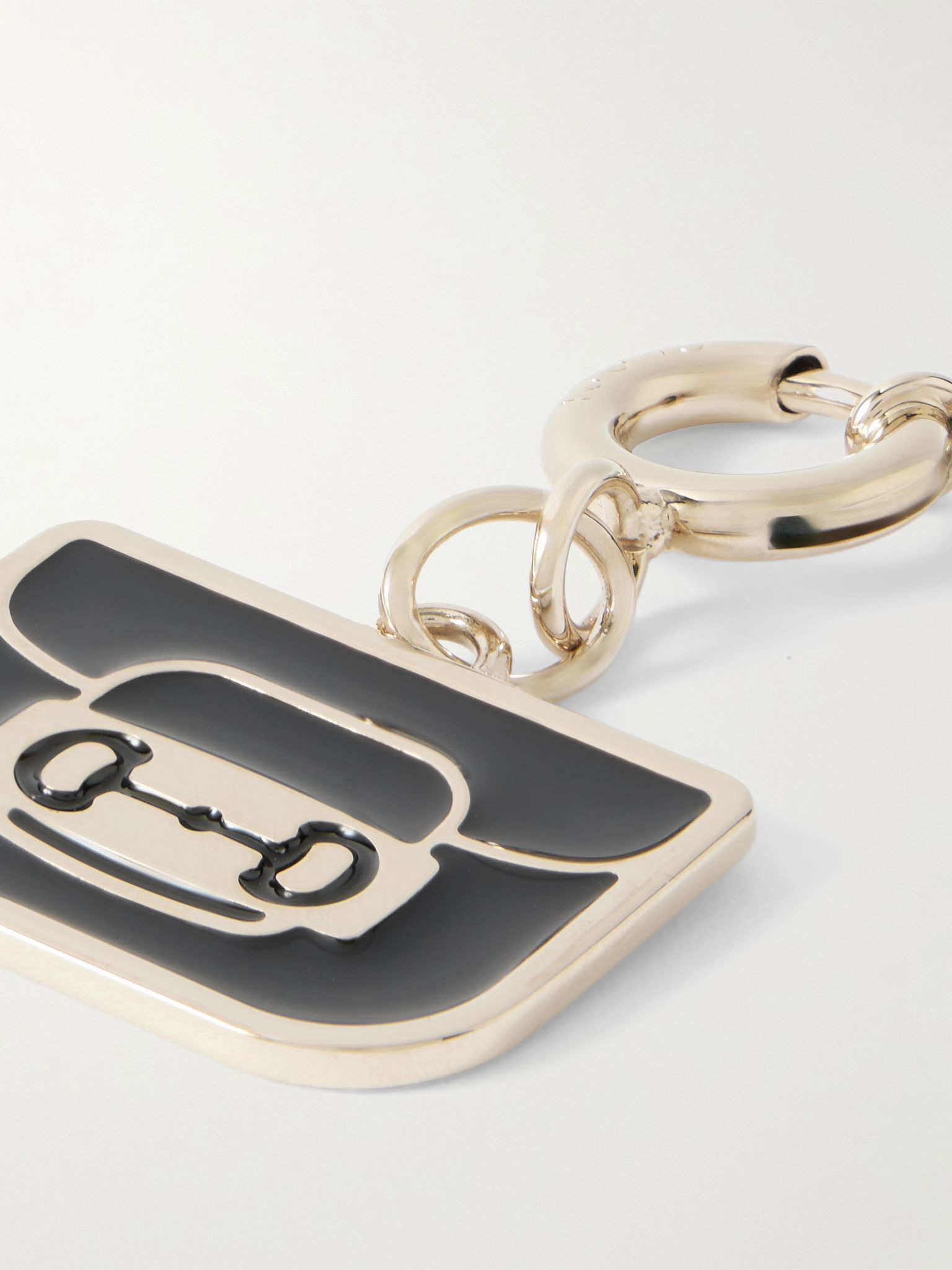 Gold-tone and enamel bag charm Black - 4