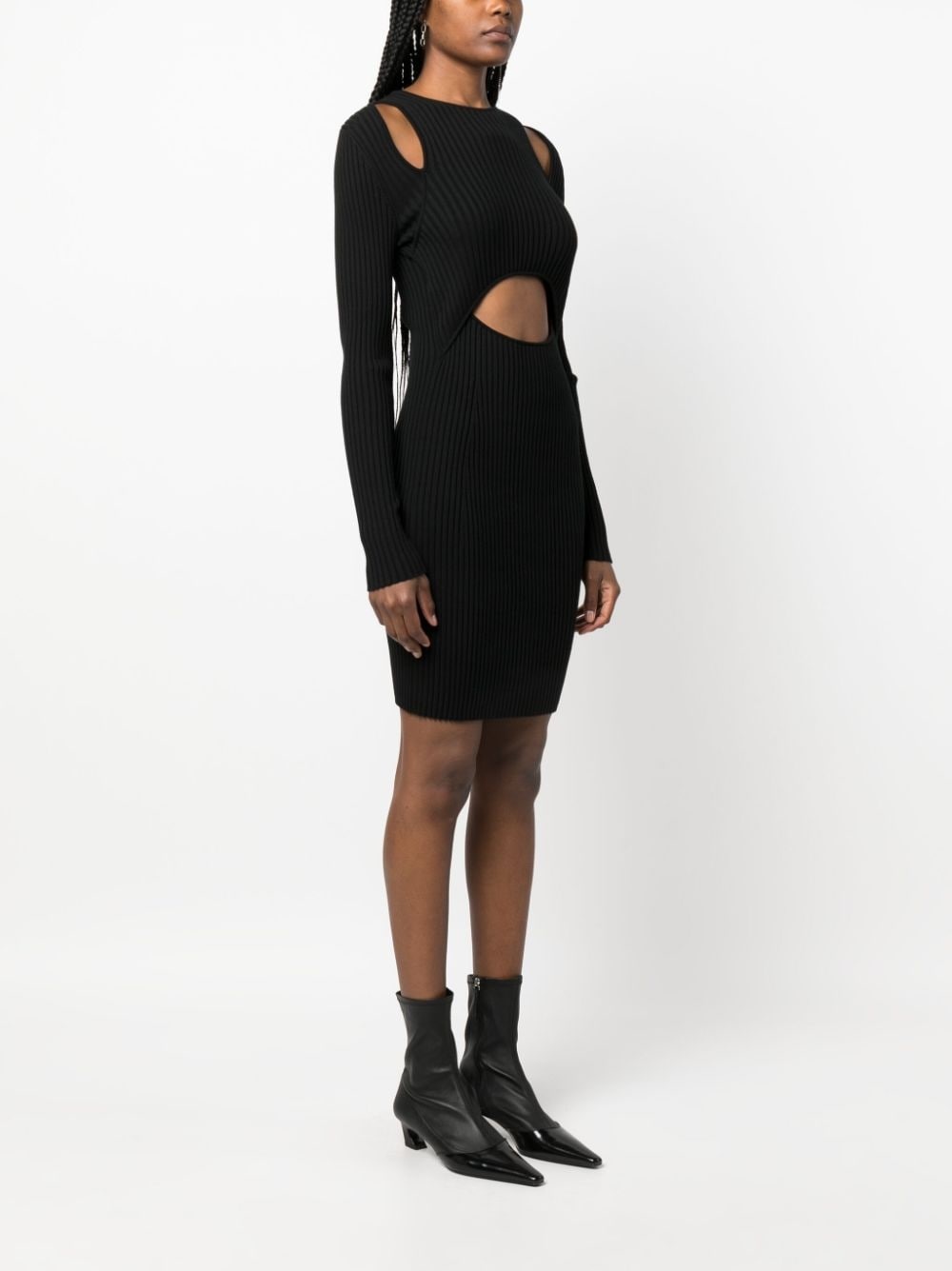 x Simkhai contoured ribbed-knit minidress - 3