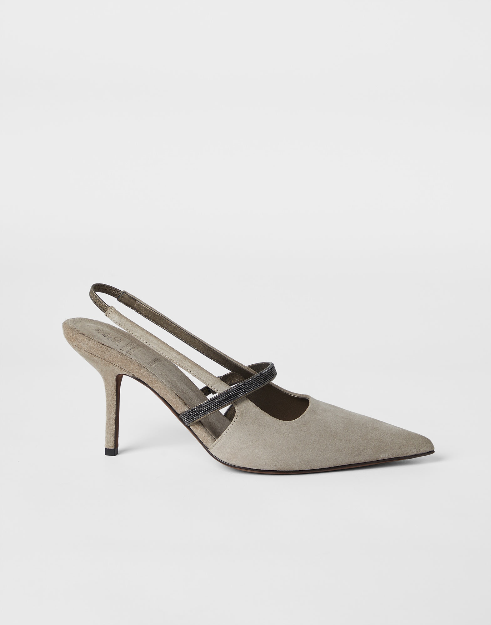 Suede heels with precious strap - 5