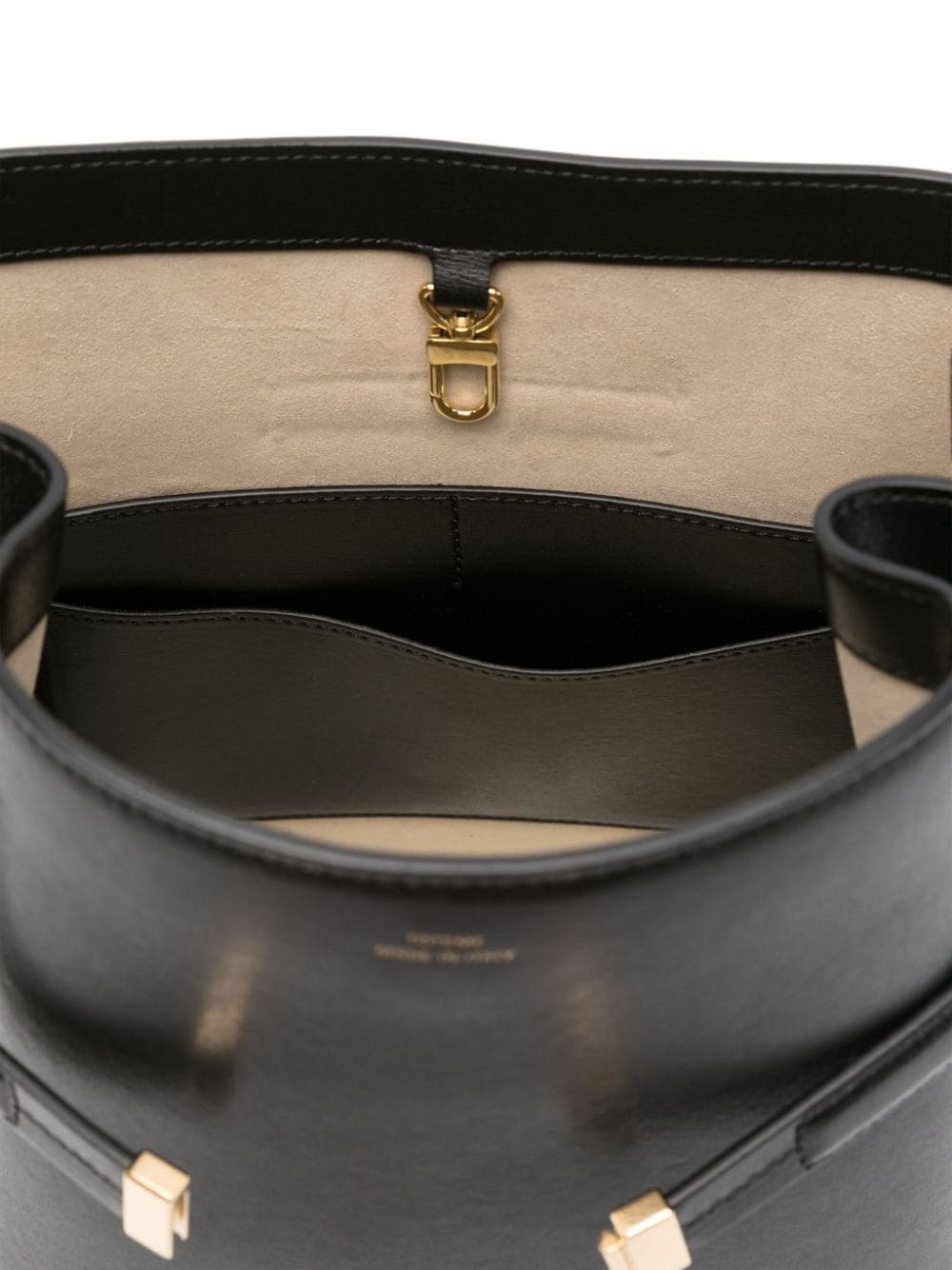 belted leather bucket bag - 4