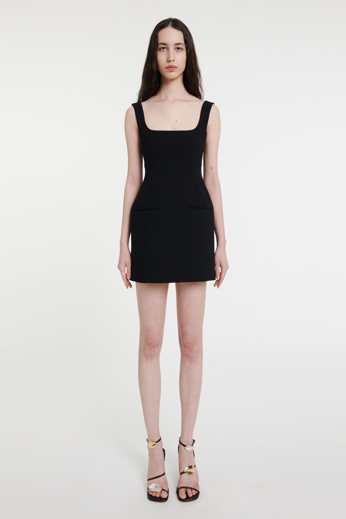 MINI TAILORED DRESS BLACK - 1