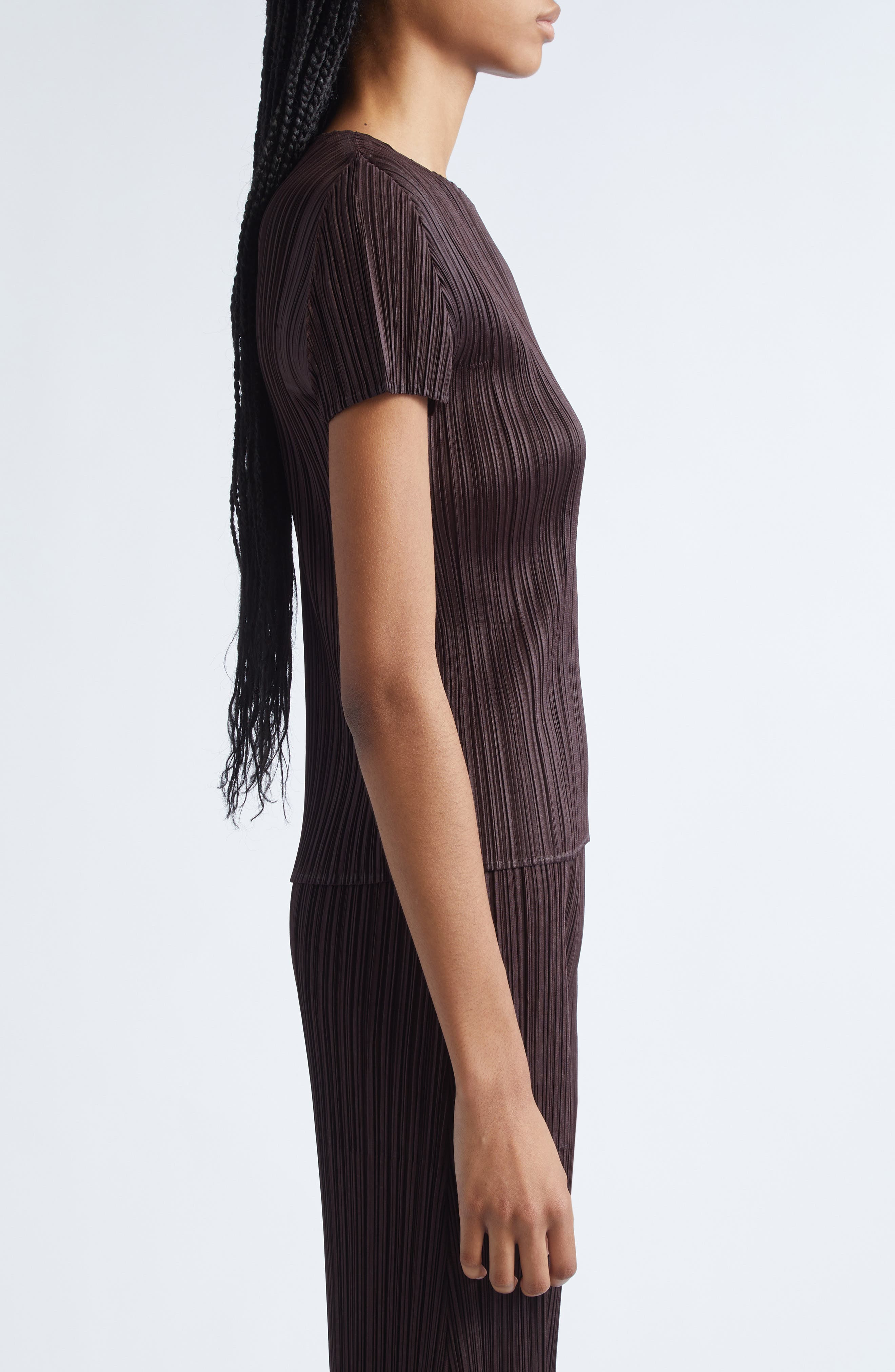 Pleats Please Issey Miyake Monthly Colors July Pleated Top in Dark Brown at Nordstrom - 4