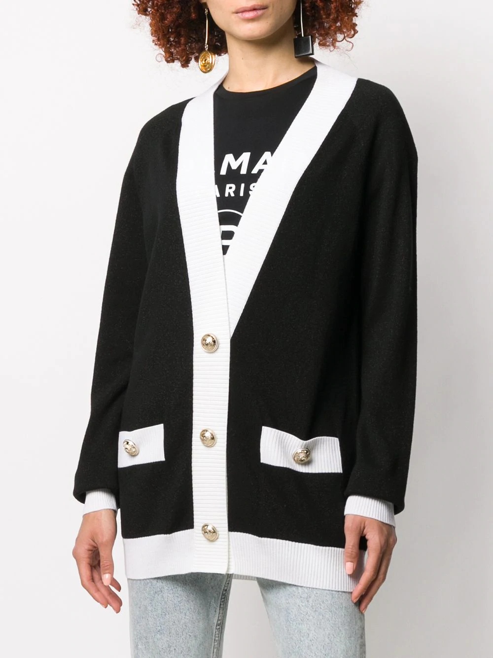 logo-back cardi coat - 3