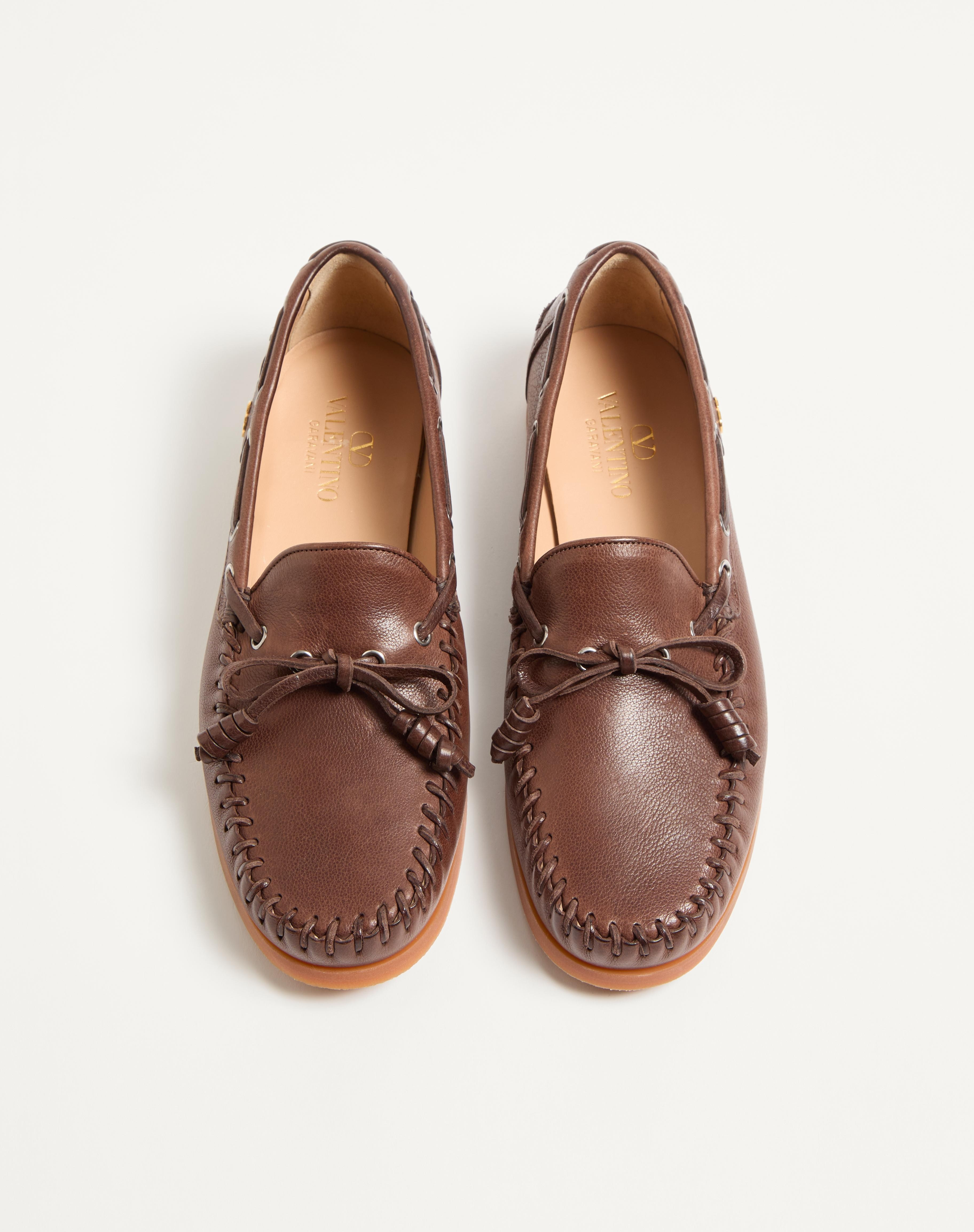 PALM AVENUE BUFFALO LEATHER BOAT SHOE - 4