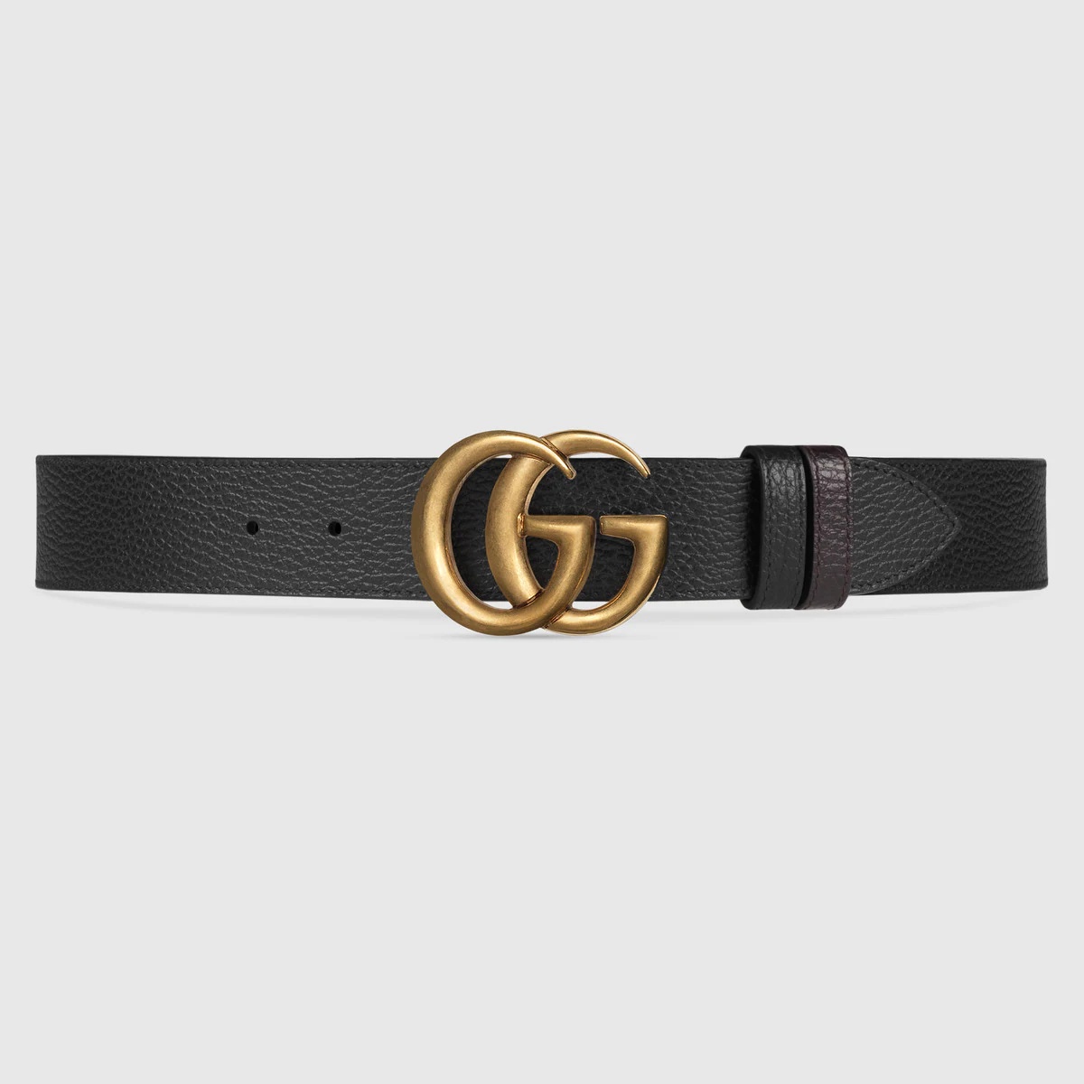Reversible leather belt with Double G buckle - 1