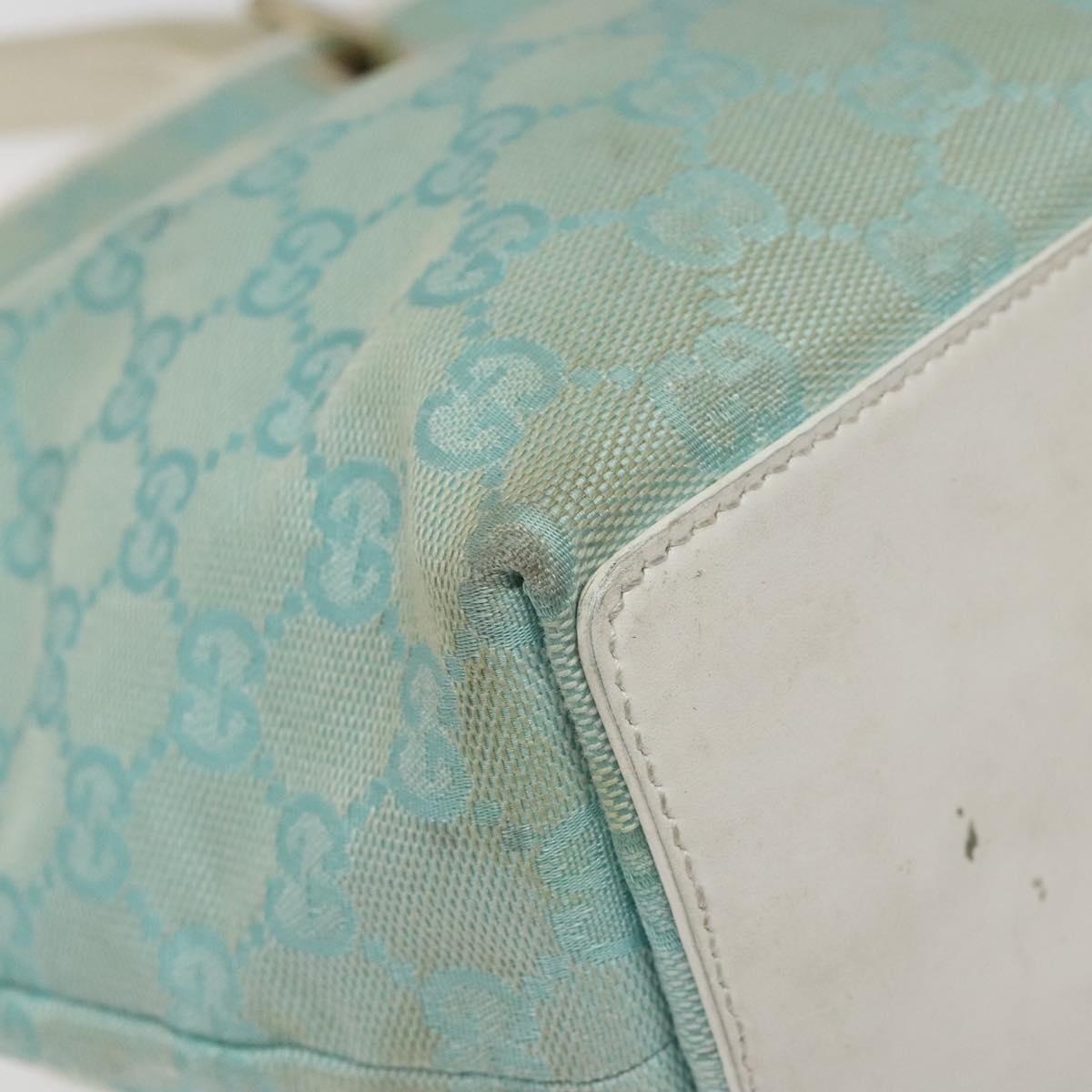 GUCCI GG Canvas Tote Bag Light Blue Gold 002 002 - 14