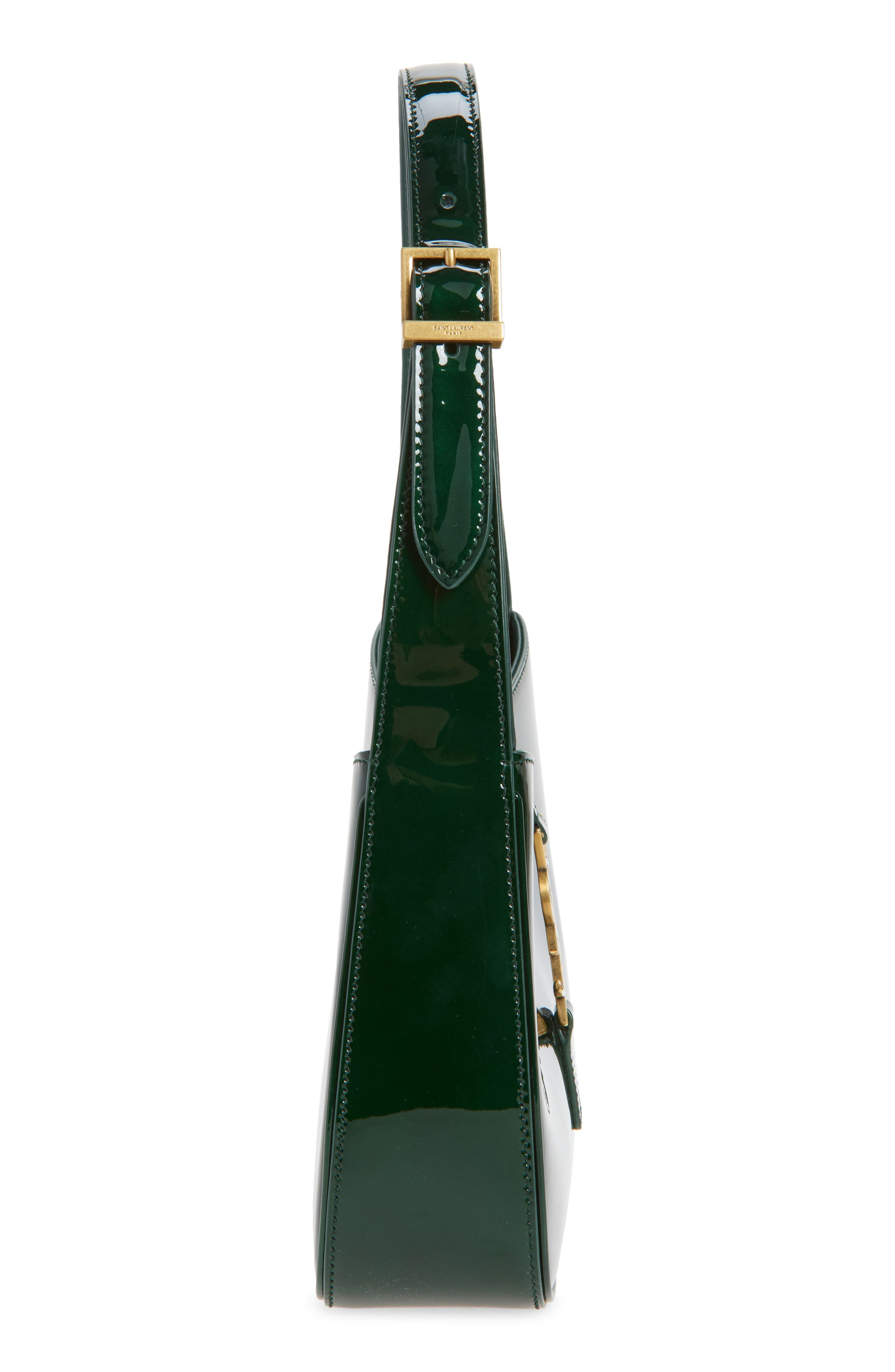 Saint Laurent Small Le 5 À 7 Patent Leather Shoulder Bag in Fir Leaf at Nordstrom - 5