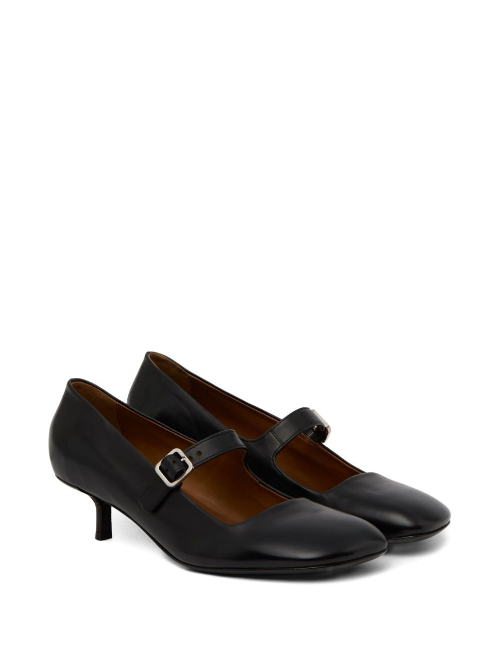 buckle-strap square-toe shoes - 2