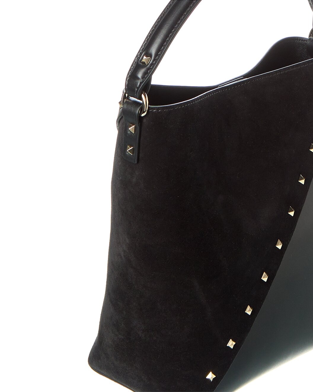 Valentino Rockstud Wispy Leather & Suede Bucket Bag - 3