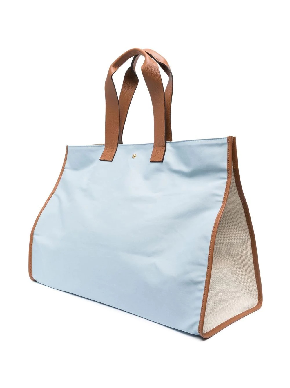 logo-plaque leather-trim tote bag - 3